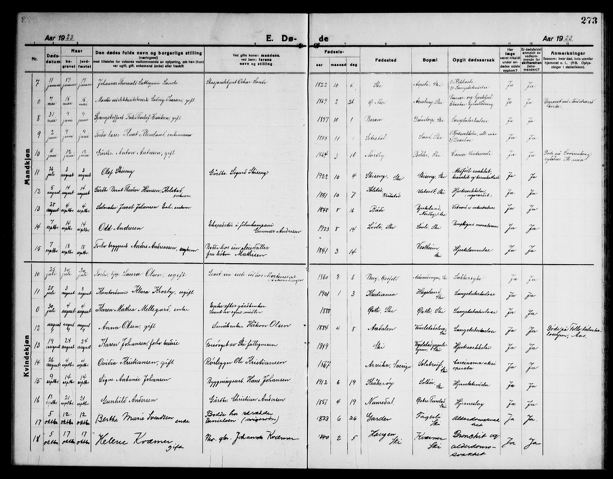 Kråkstad prestekontor Kirkebøker, AV/SAO-A-10125a/G/Gb/L0002: Parish register (copy) no. II 2, 1921-1941, p. 273