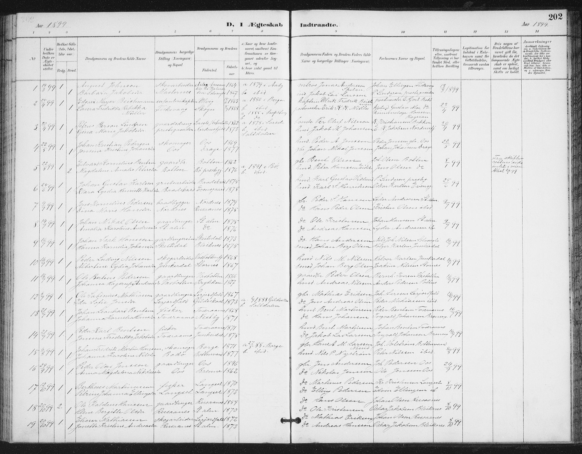 Ministerialprotokoller, klokkerbøker og fødselsregistre - Nordland, SAT/A-1459/847/L0682: Parish register (copy) no. 847C10, 1889-1907, p. 202
