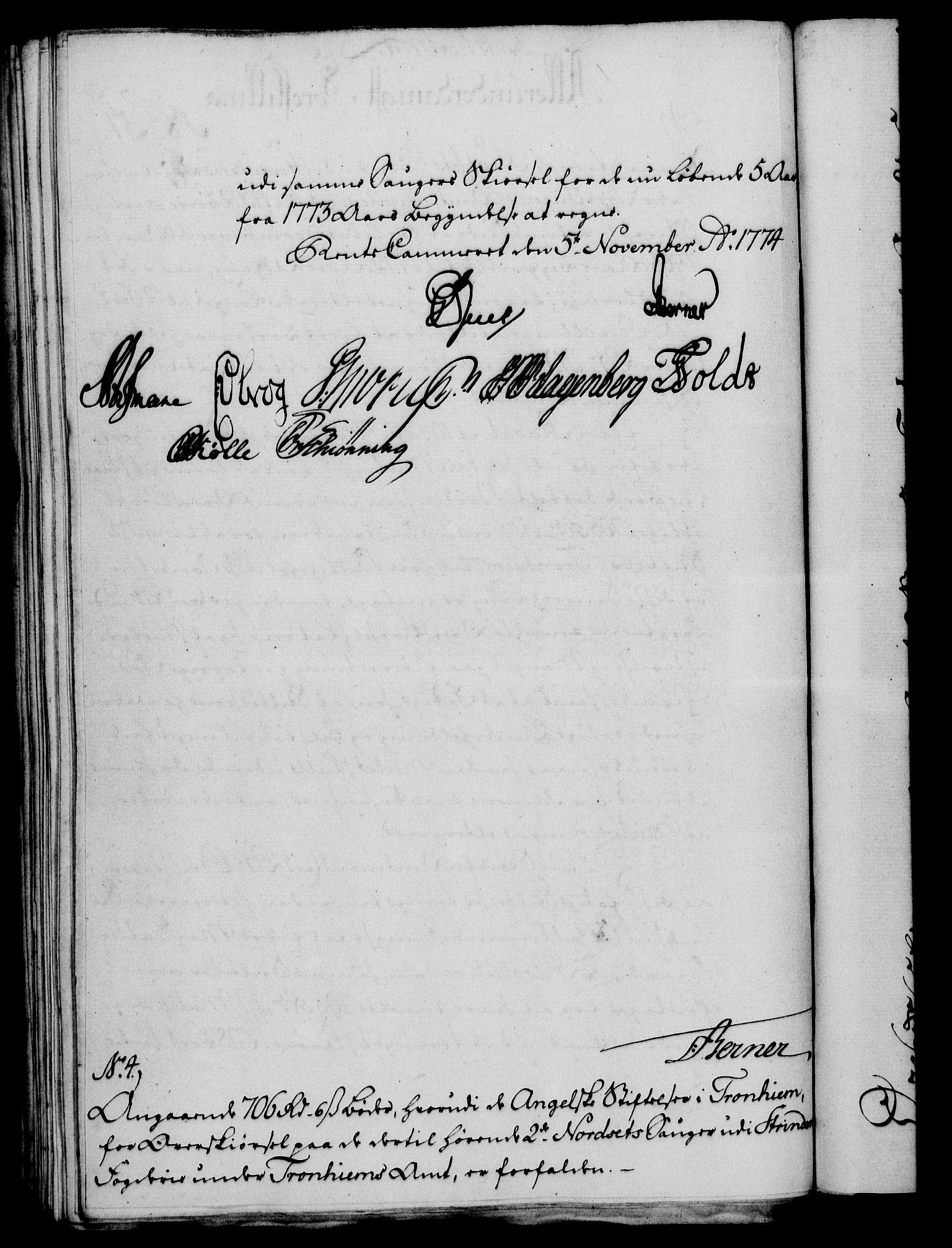 Rentekammeret, Kammerkanselliet, RA/EA-3111/G/Gf/Gfa/L0056: Norsk relasjons- og resolusjonsprotokoll (merket RK 52.56), 1774, p. 208