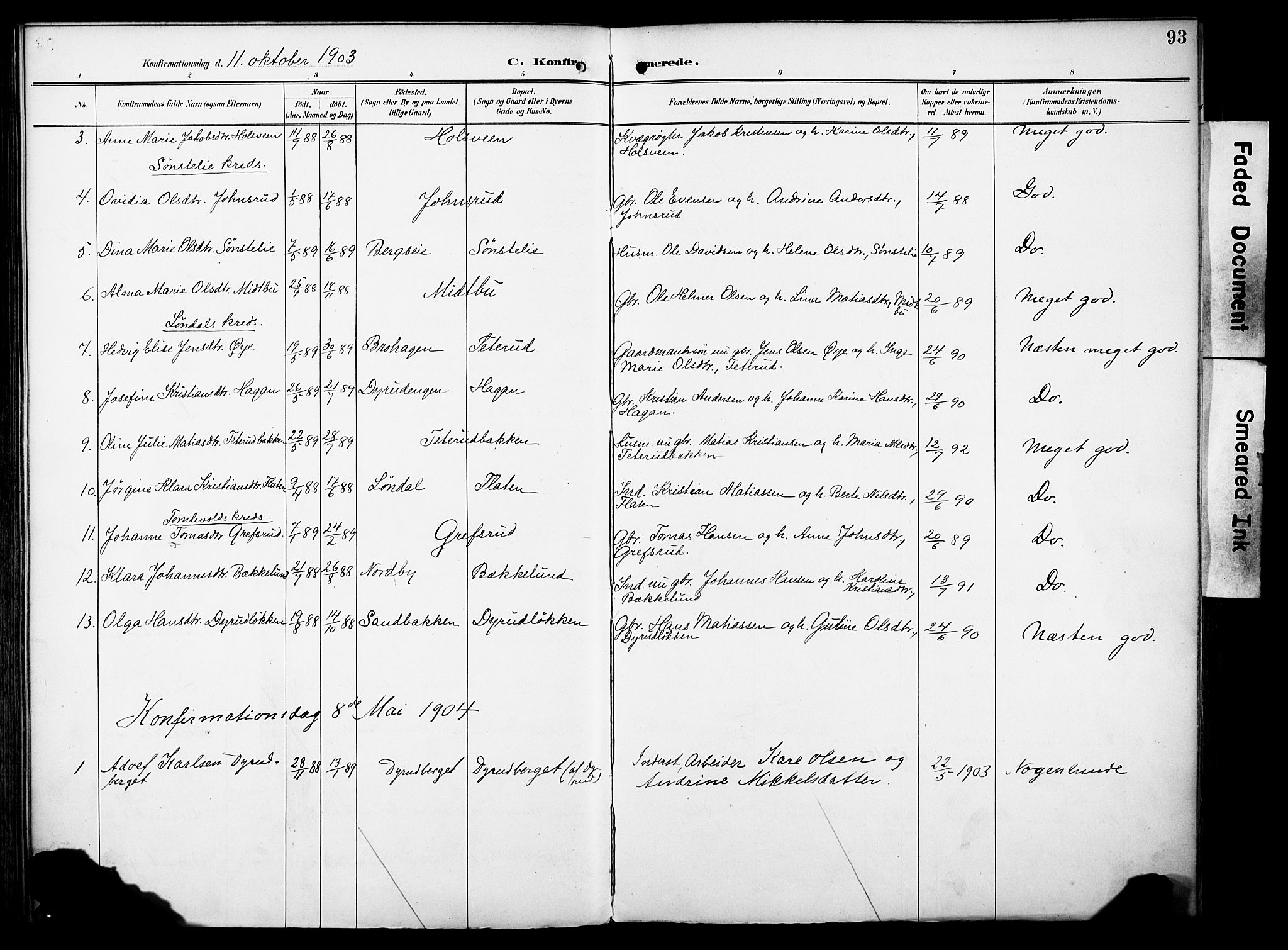 Vestre Toten prestekontor, SAH/PREST-108/H/Ha/Haa/L0012: Parish register (official) no. 12, 1890-1906, p. 93