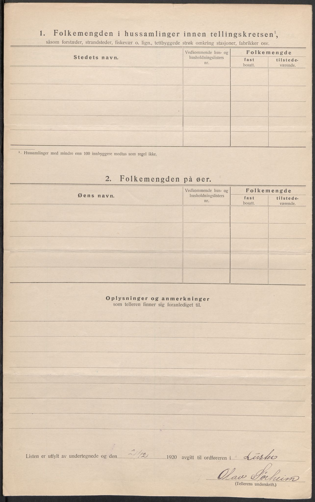 SAB, 1920 census for Luster, 1920, p. 18