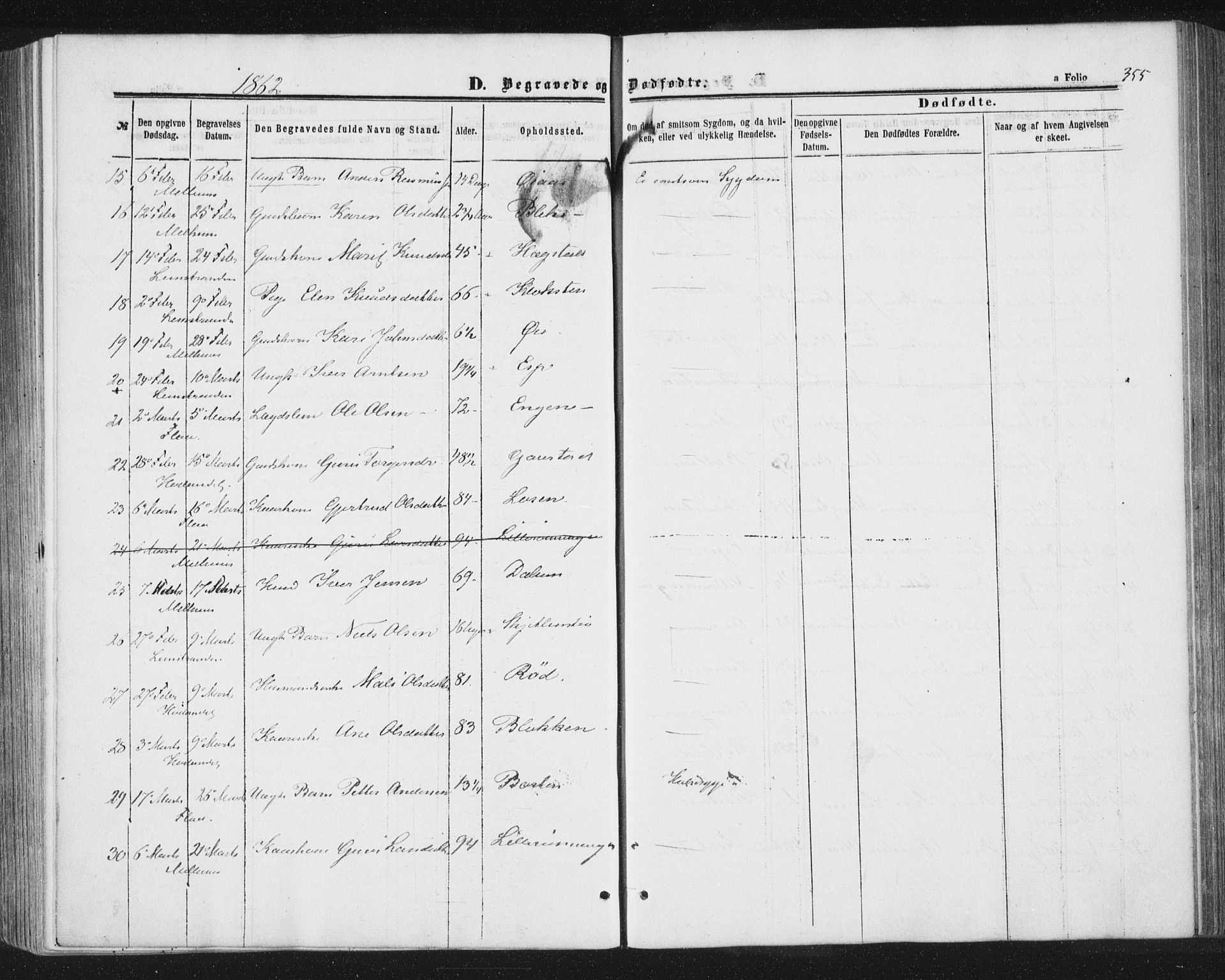 Ministerialprotokoller, klokkerbøker og fødselsregistre - Sør-Trøndelag, AV/SAT-A-1456/691/L1077: Parish register (official) no. 691A09, 1862-1873, p. 355