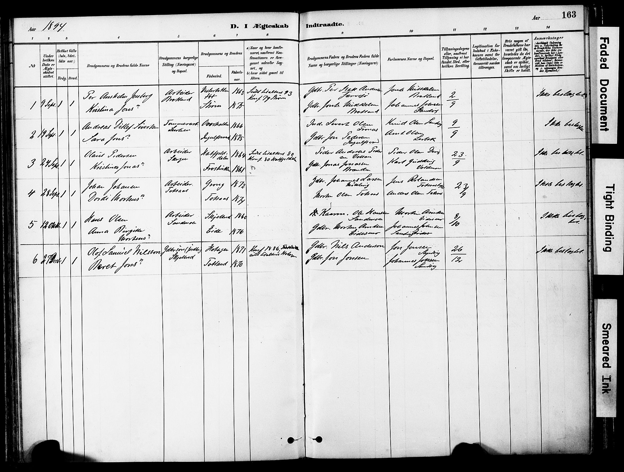 Ministerialprotokoller, klokkerbøker og fødselsregistre - Nord-Trøndelag, SAT/A-1458/755/L0494: Parish register (official) no. 755A03, 1882-1902, p. 163