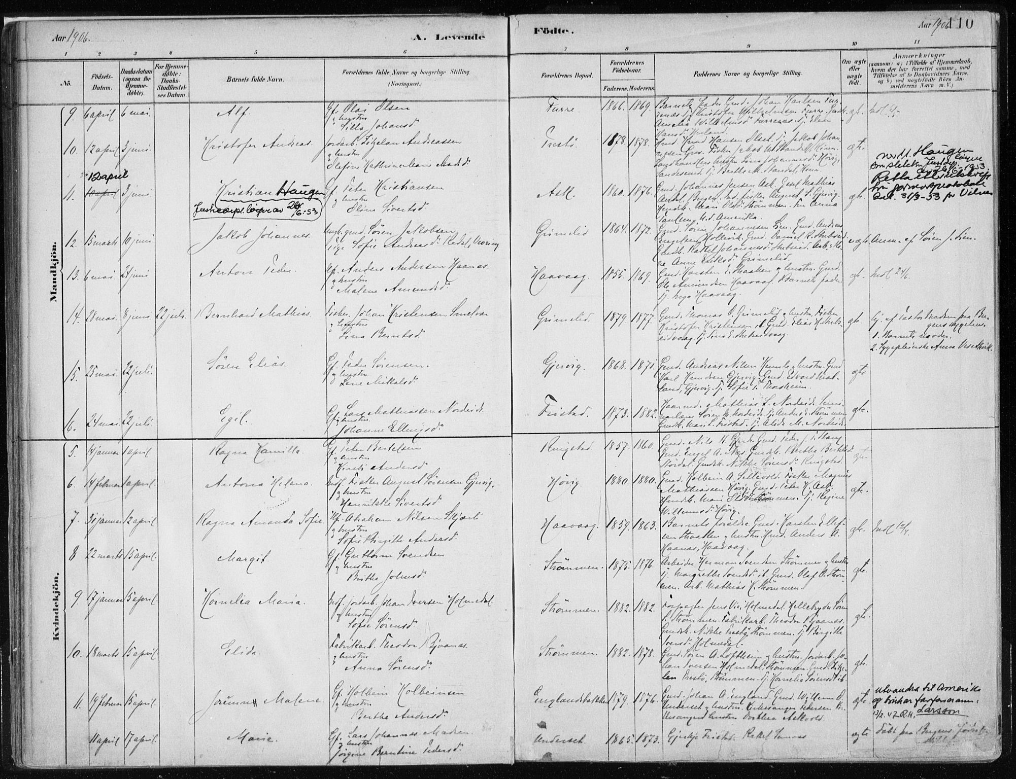 Askvoll sokneprestembete, AV/SAB-A-79501/H/Haa/Haab/L0002: Parish register (official) no. B 2, 1879-1909, p. 110