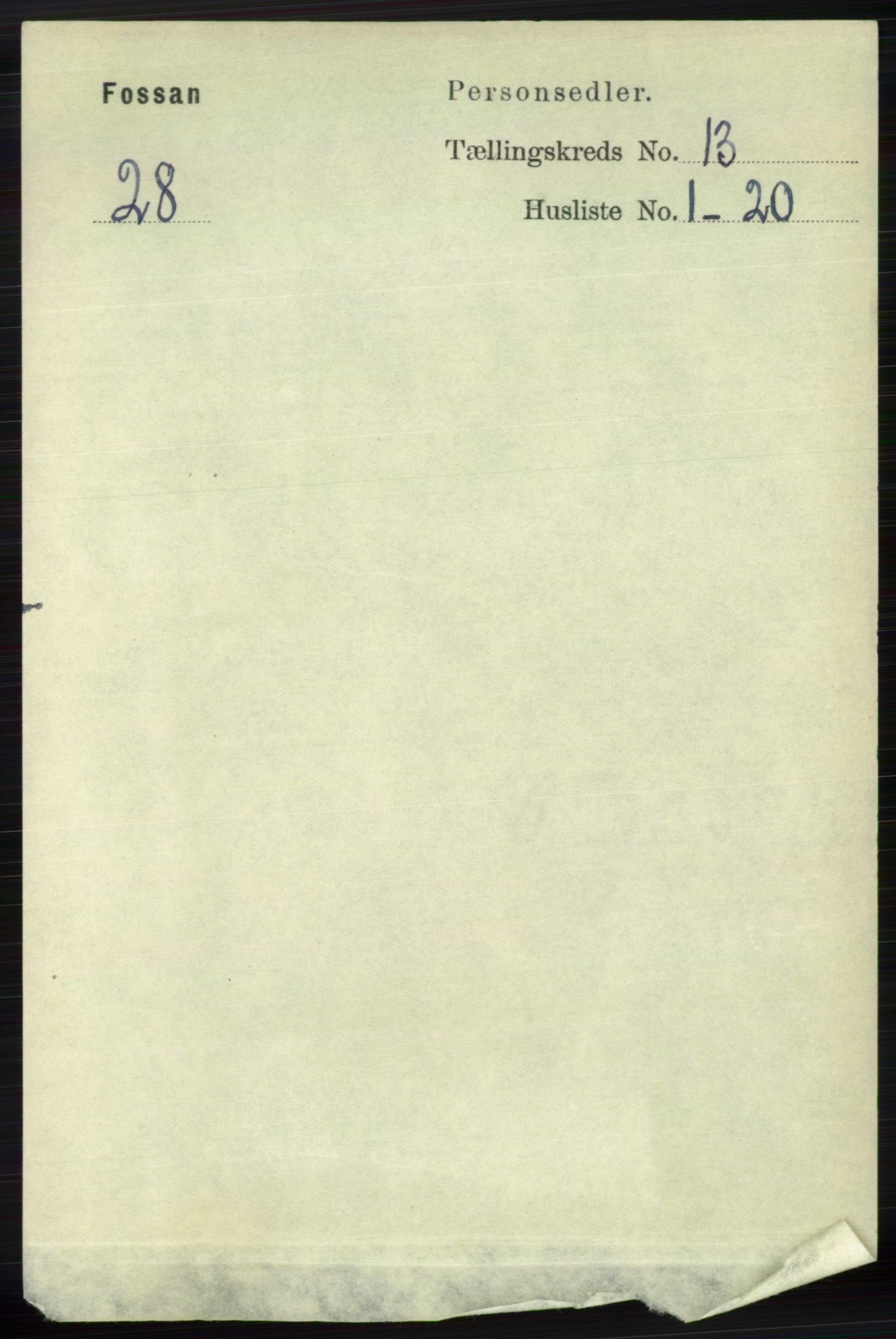 RA, 1891 census for 1129 Forsand, 1891, p. 2046