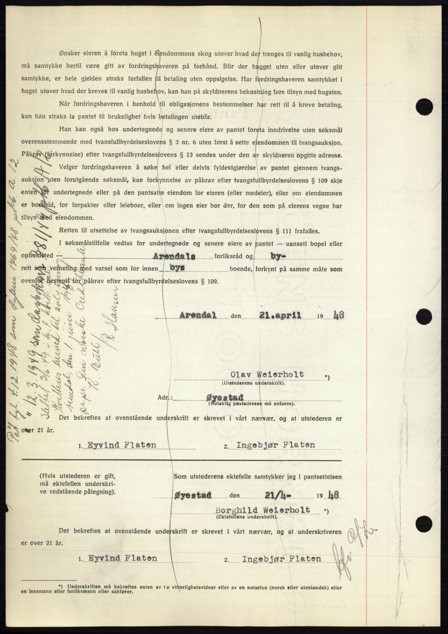 Nedenes sorenskriveri, AV/SAK-1221-0006/G/Gb/Gbb/L0005: Mortgage book no. B5, 1948-1948, Diary no: : 663/1948