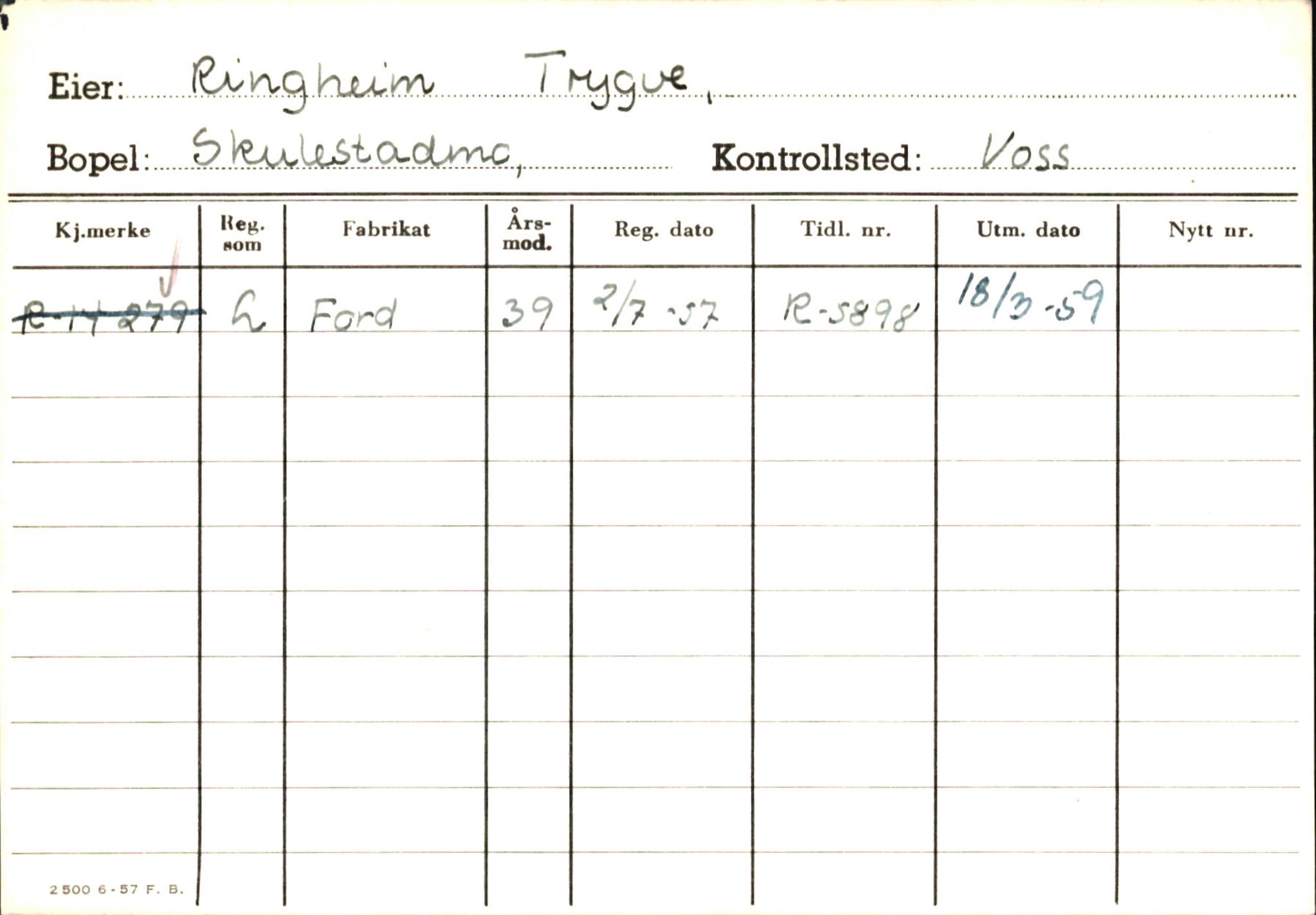 Statens vegvesen, Hordaland vegkontor, AV/SAB-A-5201/2/Ha/L0045: R-eierkort R, 1920-1971, p. 87