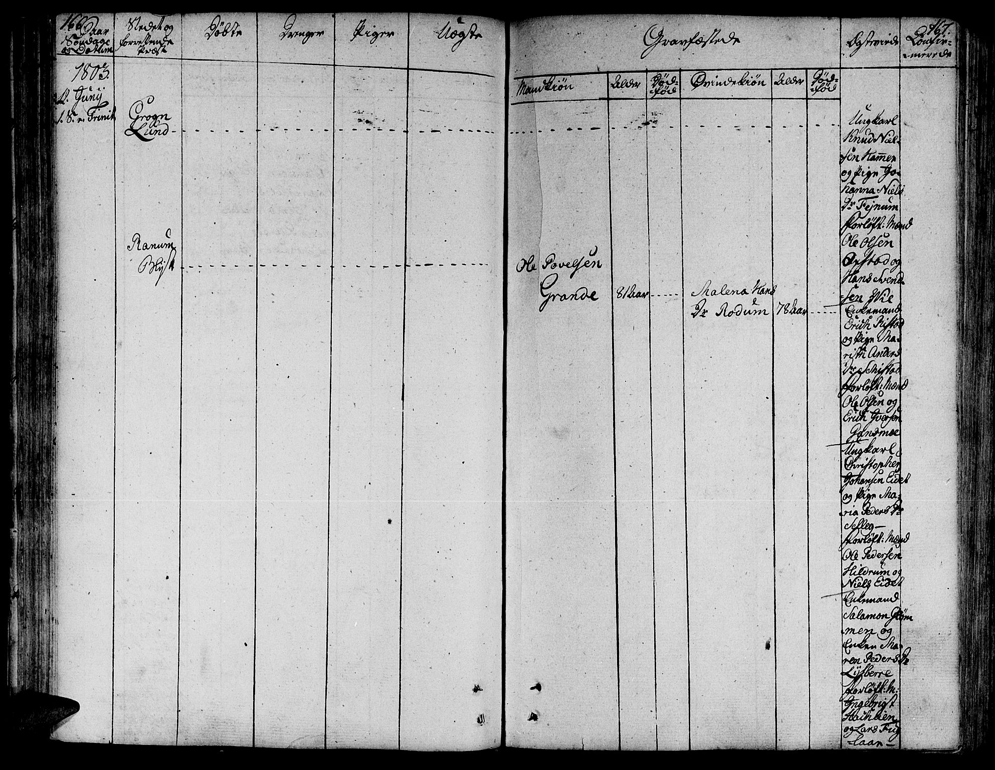 Ministerialprotokoller, klokkerbøker og fødselsregistre - Nord-Trøndelag, AV/SAT-A-1458/764/L0545: Parish register (official) no. 764A05, 1799-1816, p. 166-167