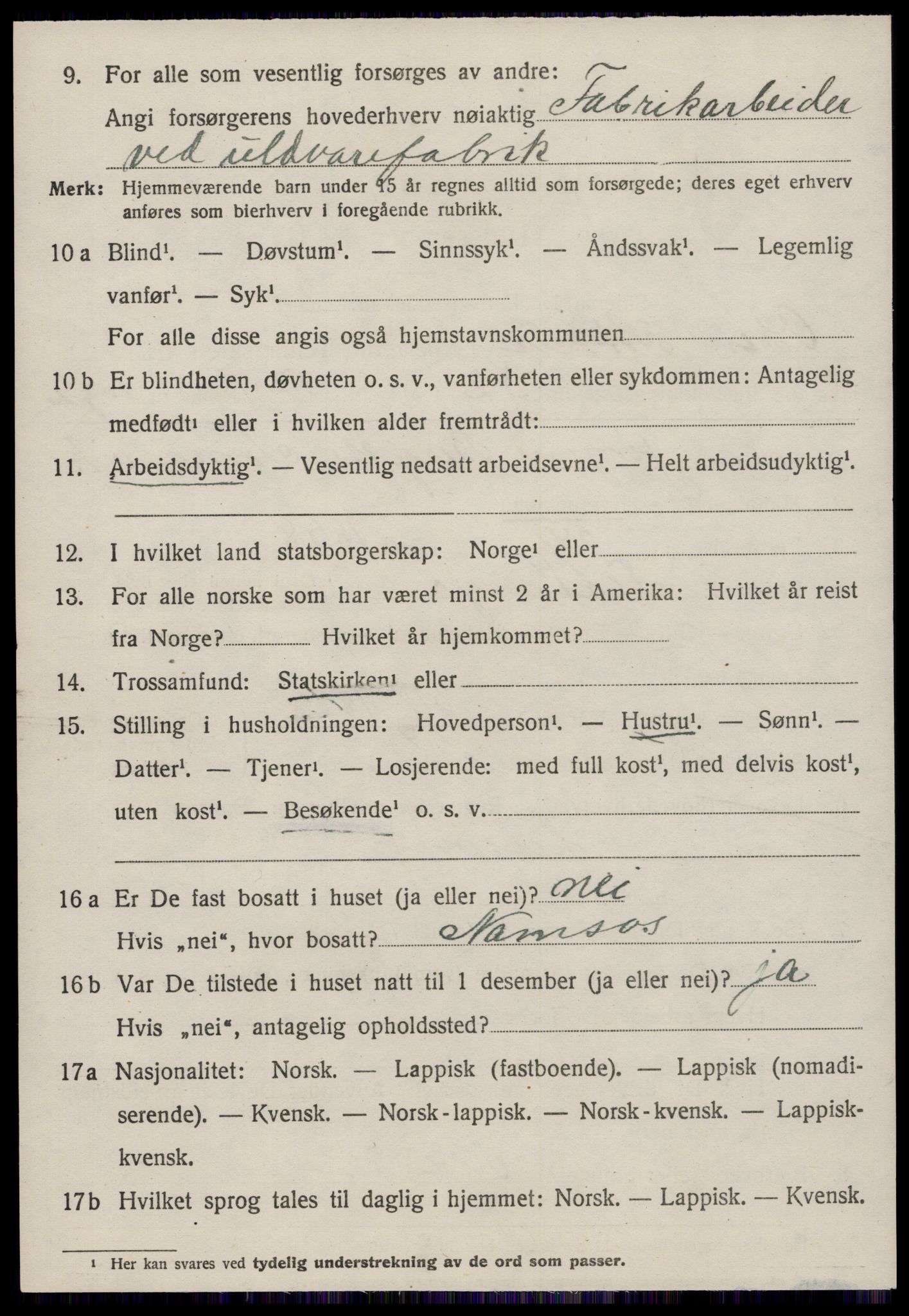 SAT, 1920 census for Osen, 1920, p. 1562