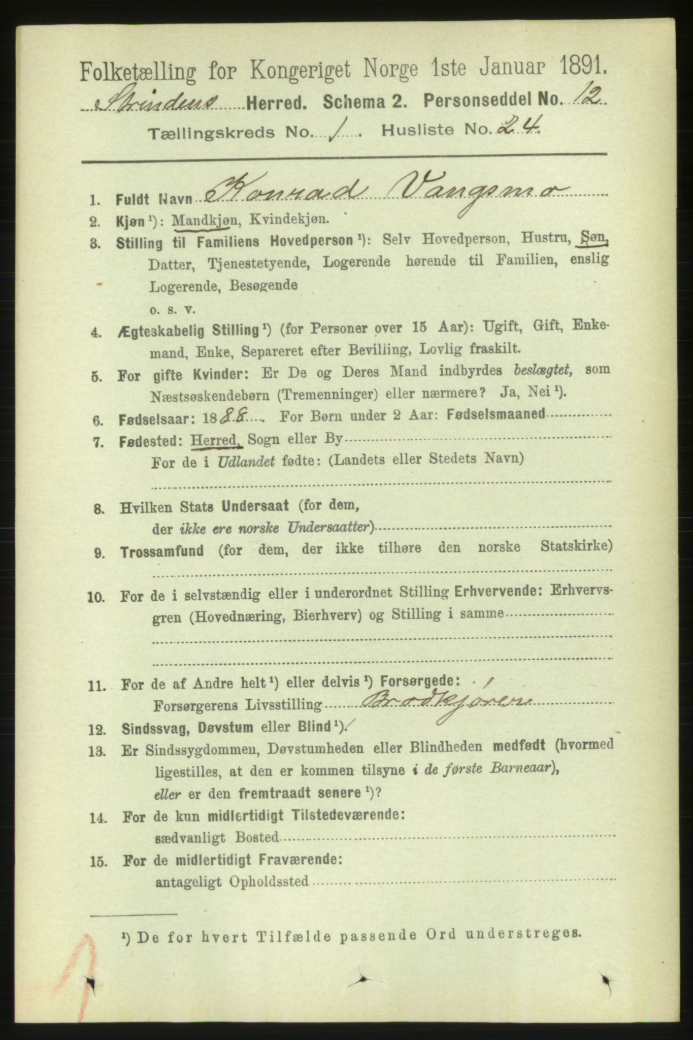 RA, 1891 census for 1660 Strinda, 1891, p. 363