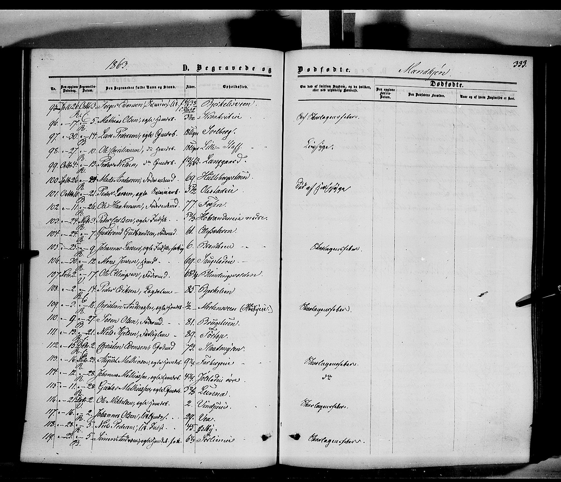 Ringsaker prestekontor, SAH/PREST-014/K/Ka/L0010: Parish register (official) no. 10, 1861-1869, p. 333