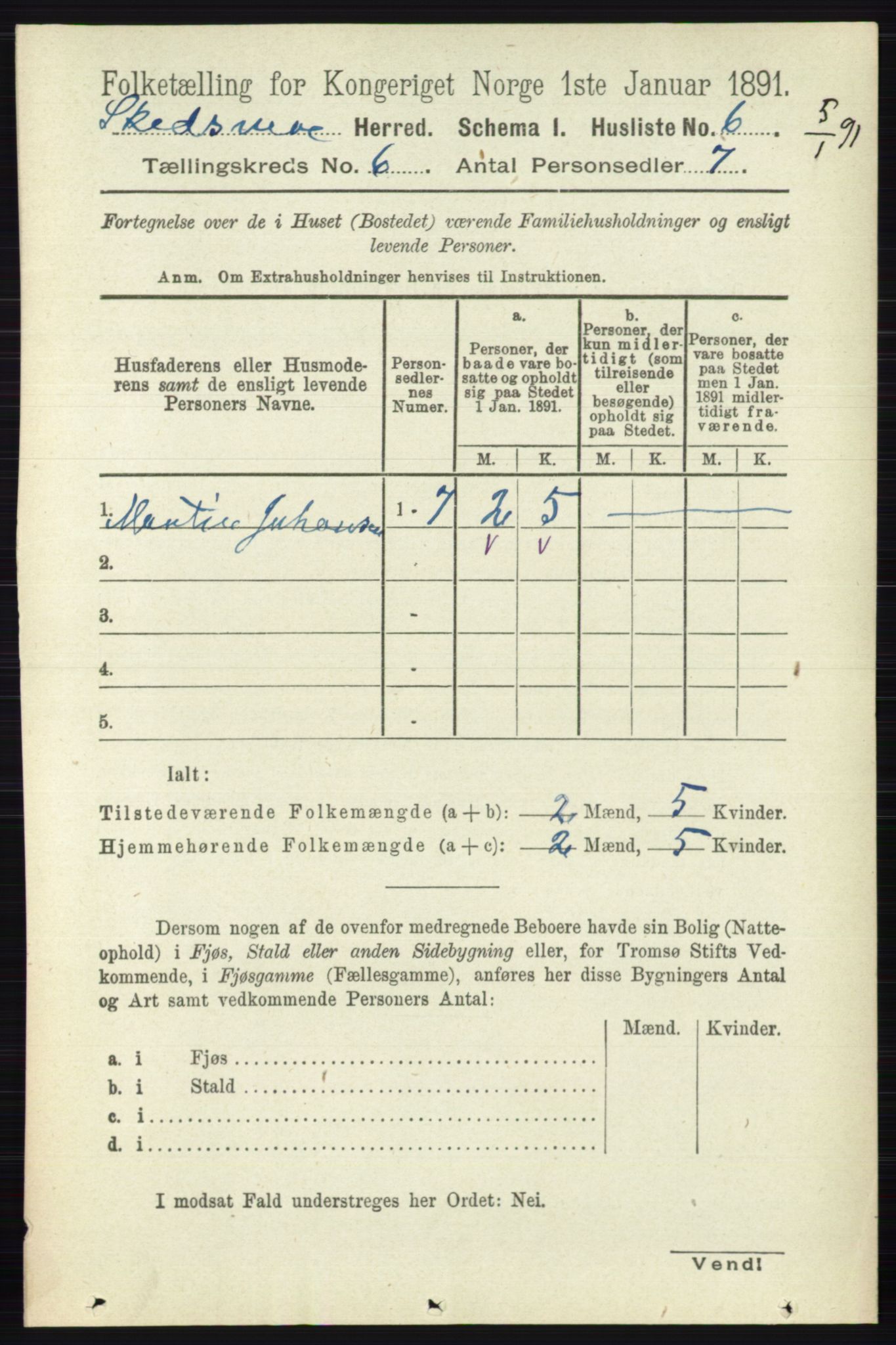 RA, 1891 census for 0231 Skedsmo, 1891, p. 2664