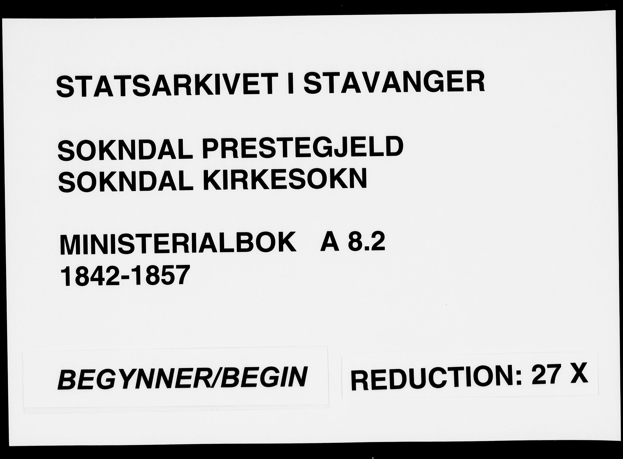 Sokndal sokneprestkontor, SAST/A-101808: Parish register (official) no. A 8.2, 1842-1857