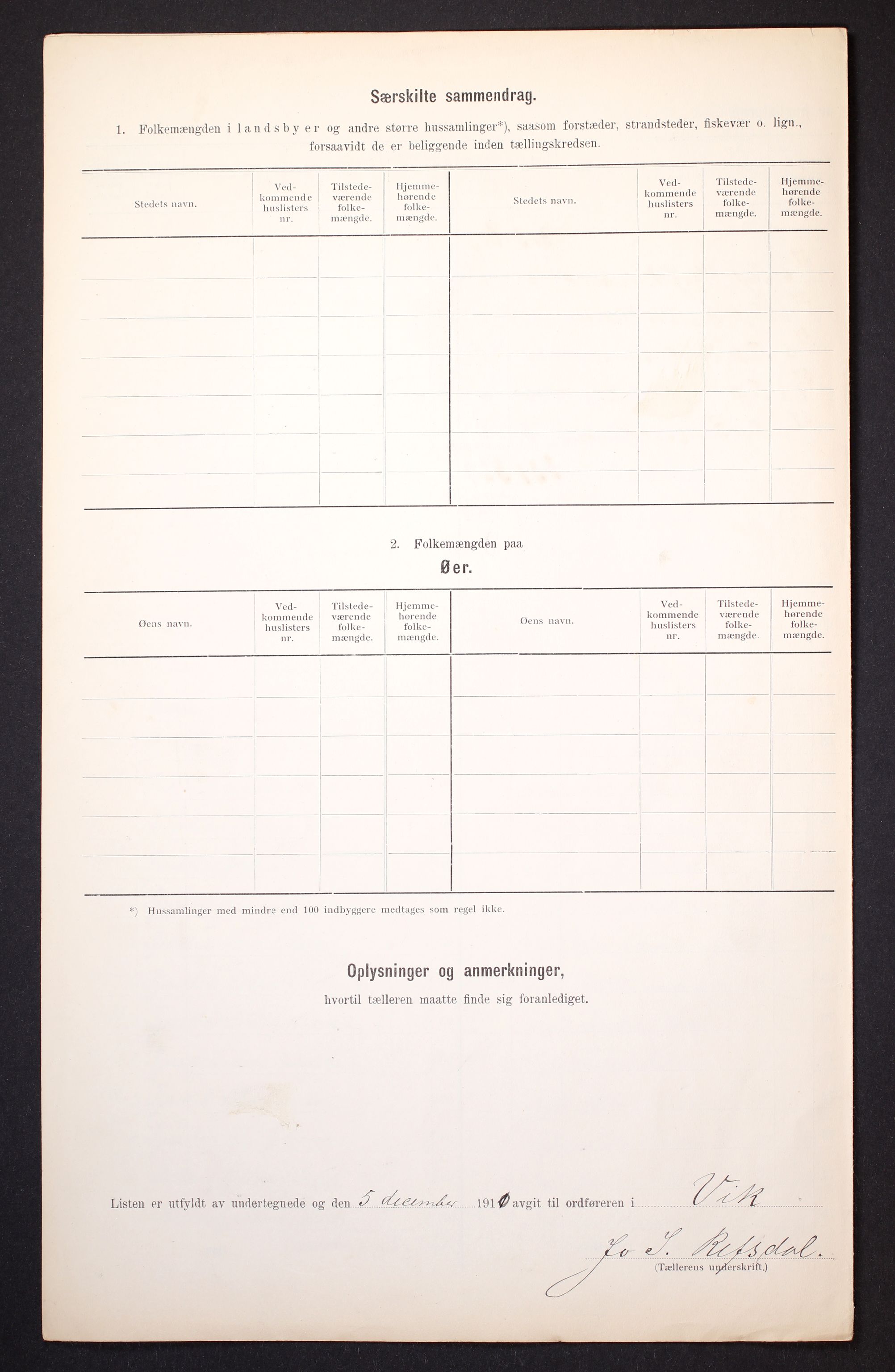 RA, 1910 census for Vik, 1910, p. 18