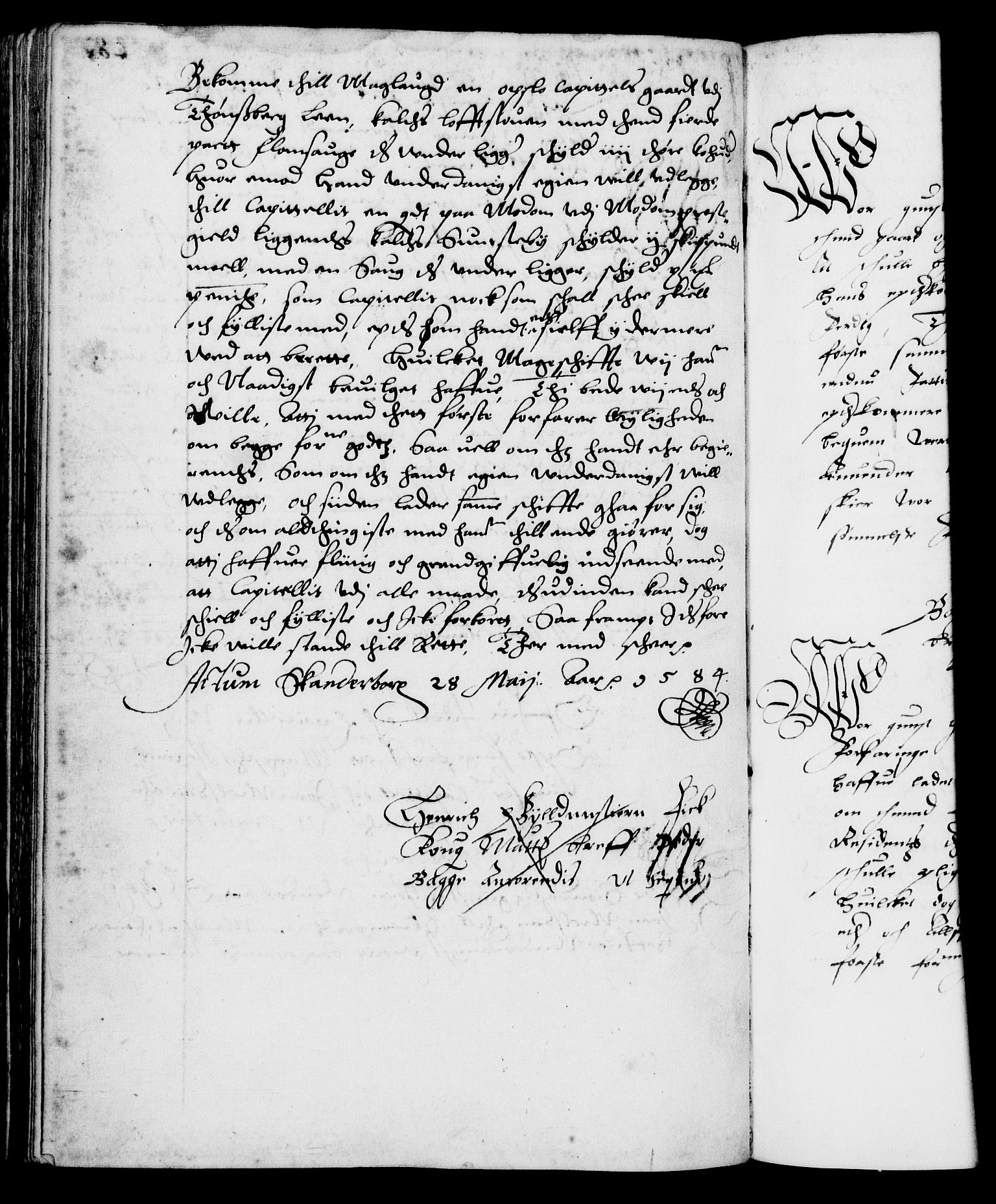 Danske Kanselli 1572-1799, AV/RA-EA-3023/F/Fc/Fca/Fcab/L0001: Norske tegnelser (mikrofilm), 1572-1588, p. 287b