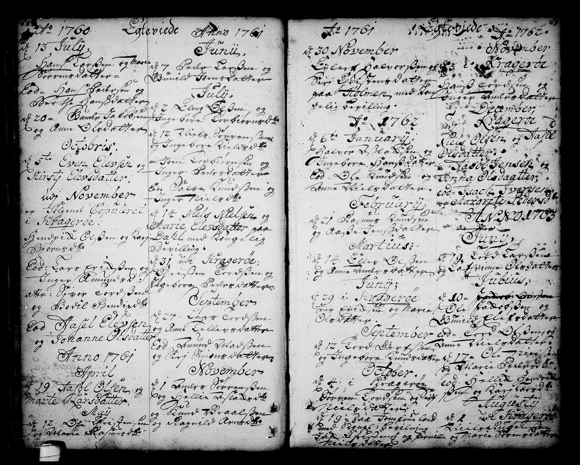 Sannidal kirkebøker, SAKO/A-296/F/Fa/L0001: Parish register (official) no. 1, 1702-1766, p. 68-69