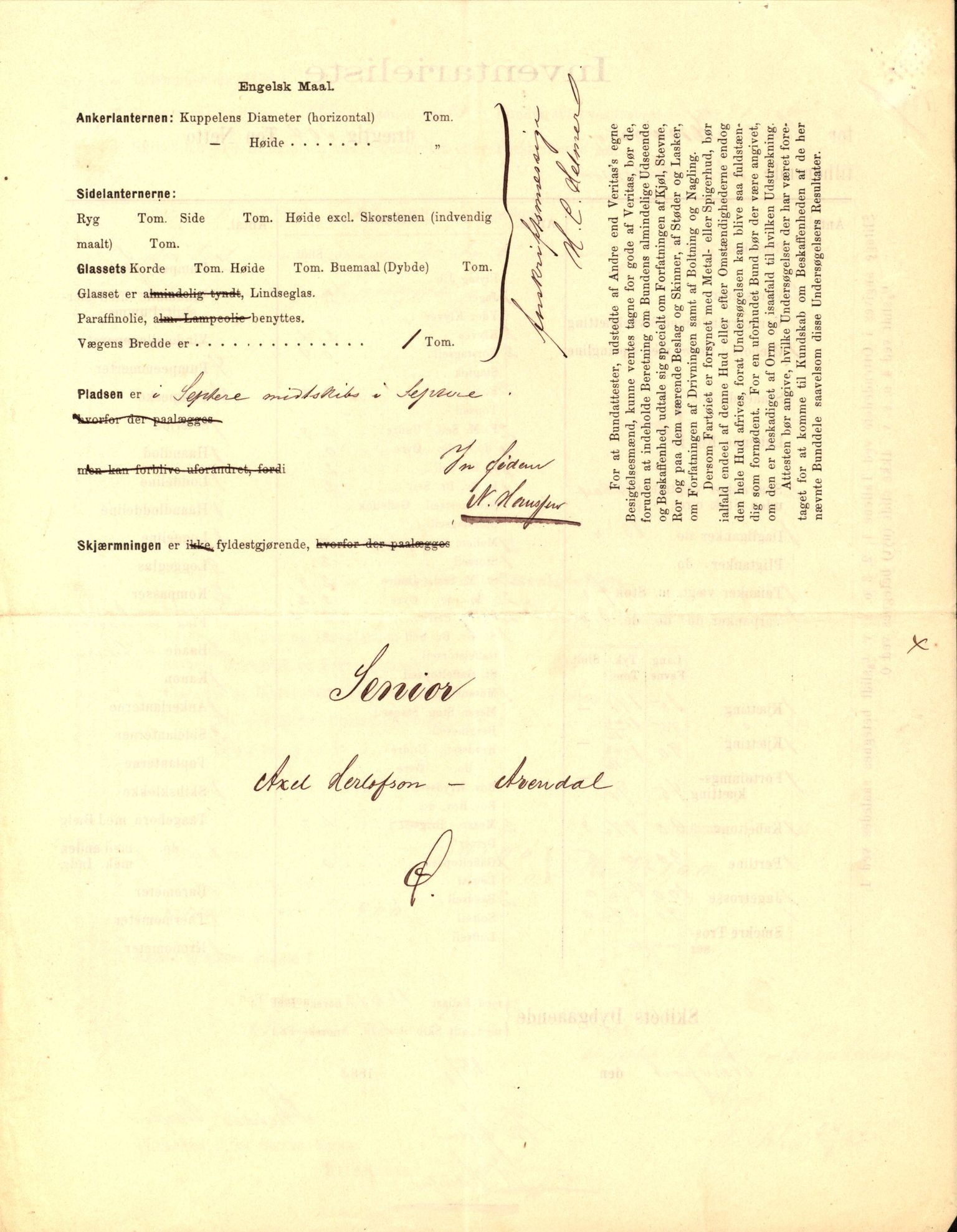 Pa 63 - Østlandske skibsassuranceforening, VEMU/A-1079/G/Ga/L0017/0005: Havaridokumenter / Signe, Hurra, Activ, Sjofna, Senior, Scandia, 1884, p. 82