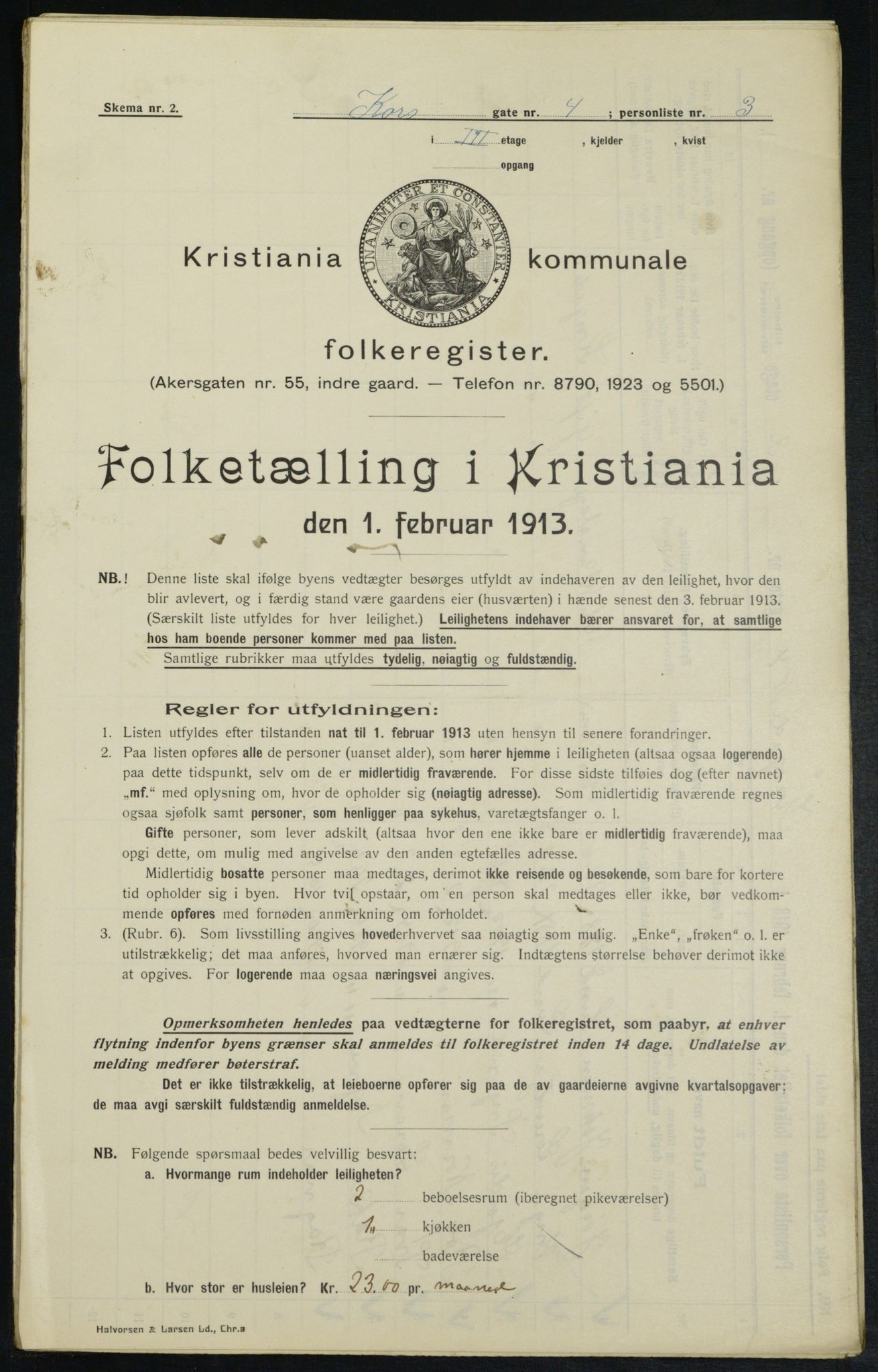 OBA, Municipal Census 1913 for Kristiania, 1913, p. 53142