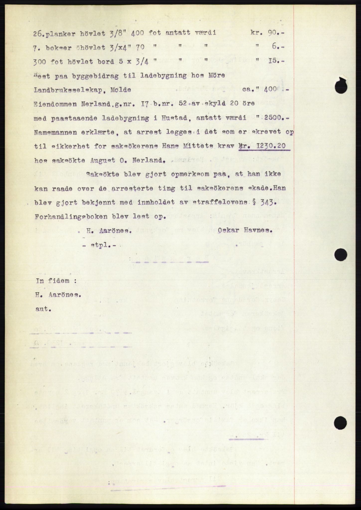 Romsdal sorenskriveri, AV/SAT-A-4149/1/2/2C/L0062: Mortgage book no. 56, 1932-1933, Deed date: 15.11.1932