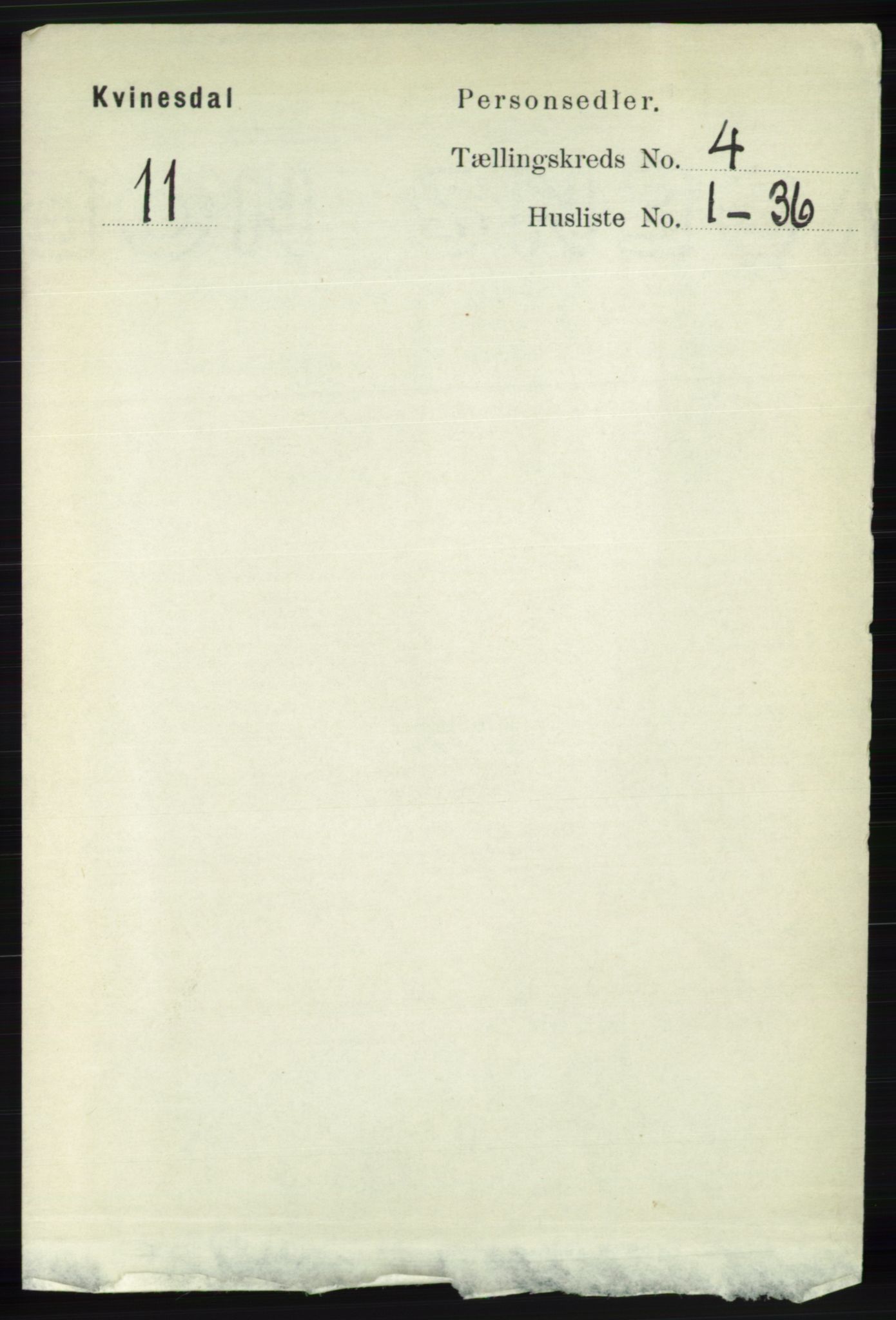 RA, 1891 census for 1037 Kvinesdal, 1891, p. 1431