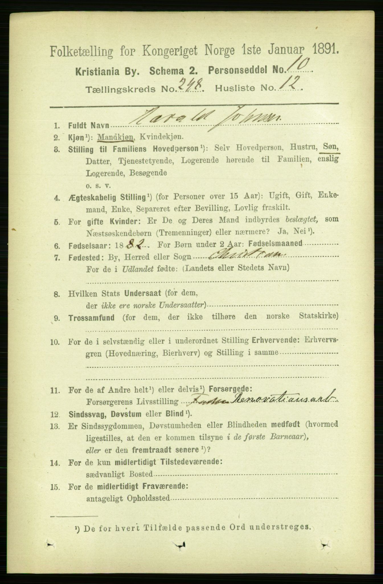 RA, 1891 census for 0301 Kristiania, 1891, p. 151636