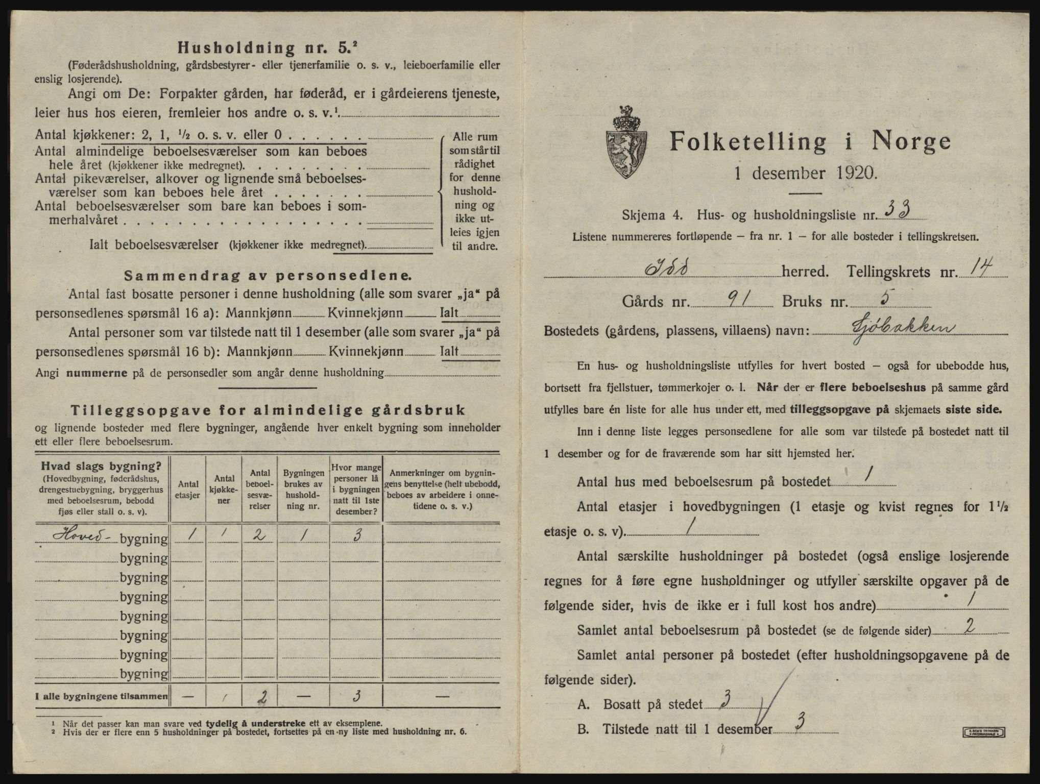 SAO, 1920 census for Idd, 1920, p. 1922