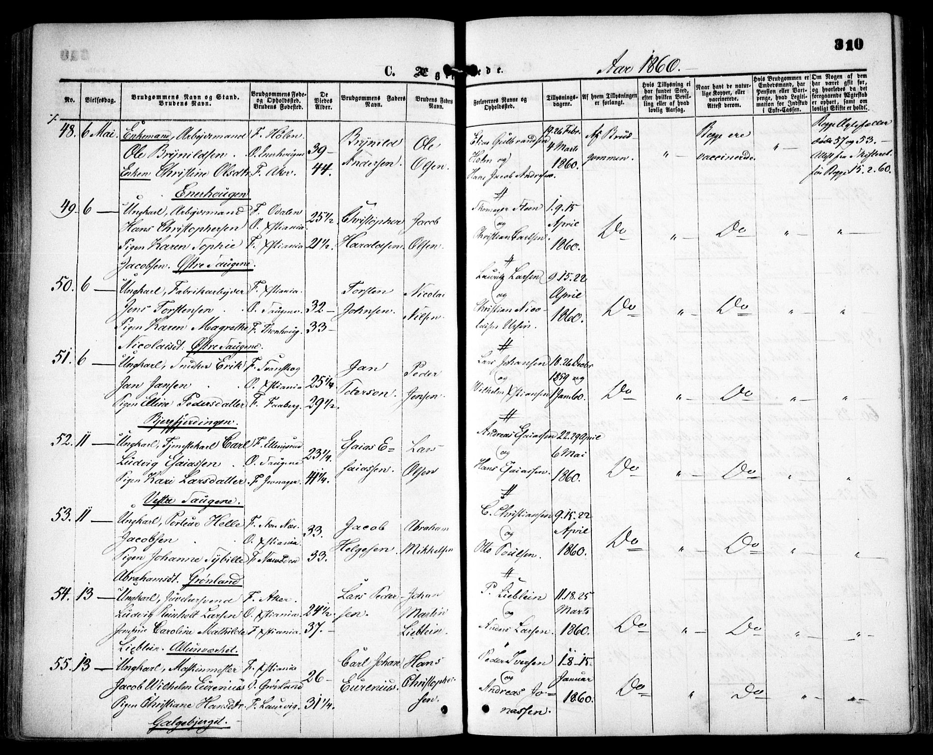 Grønland prestekontor Kirkebøker, SAO/A-10848/F/Fa/L0001: Parish register (official) no. 1, 1859-1861, p. 310