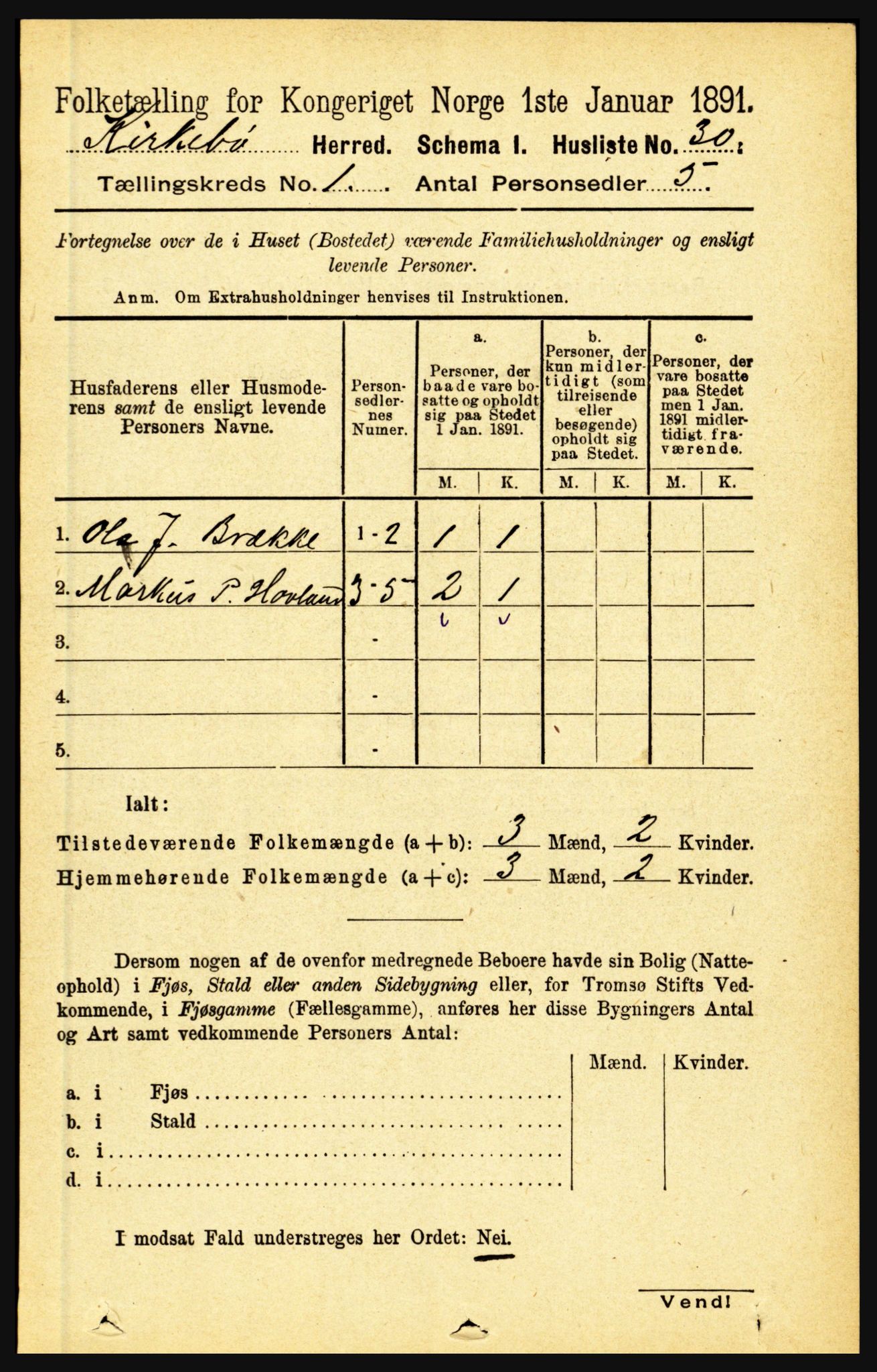 RA, 1891 census for 1416 Kyrkjebø, 1891, p. 49