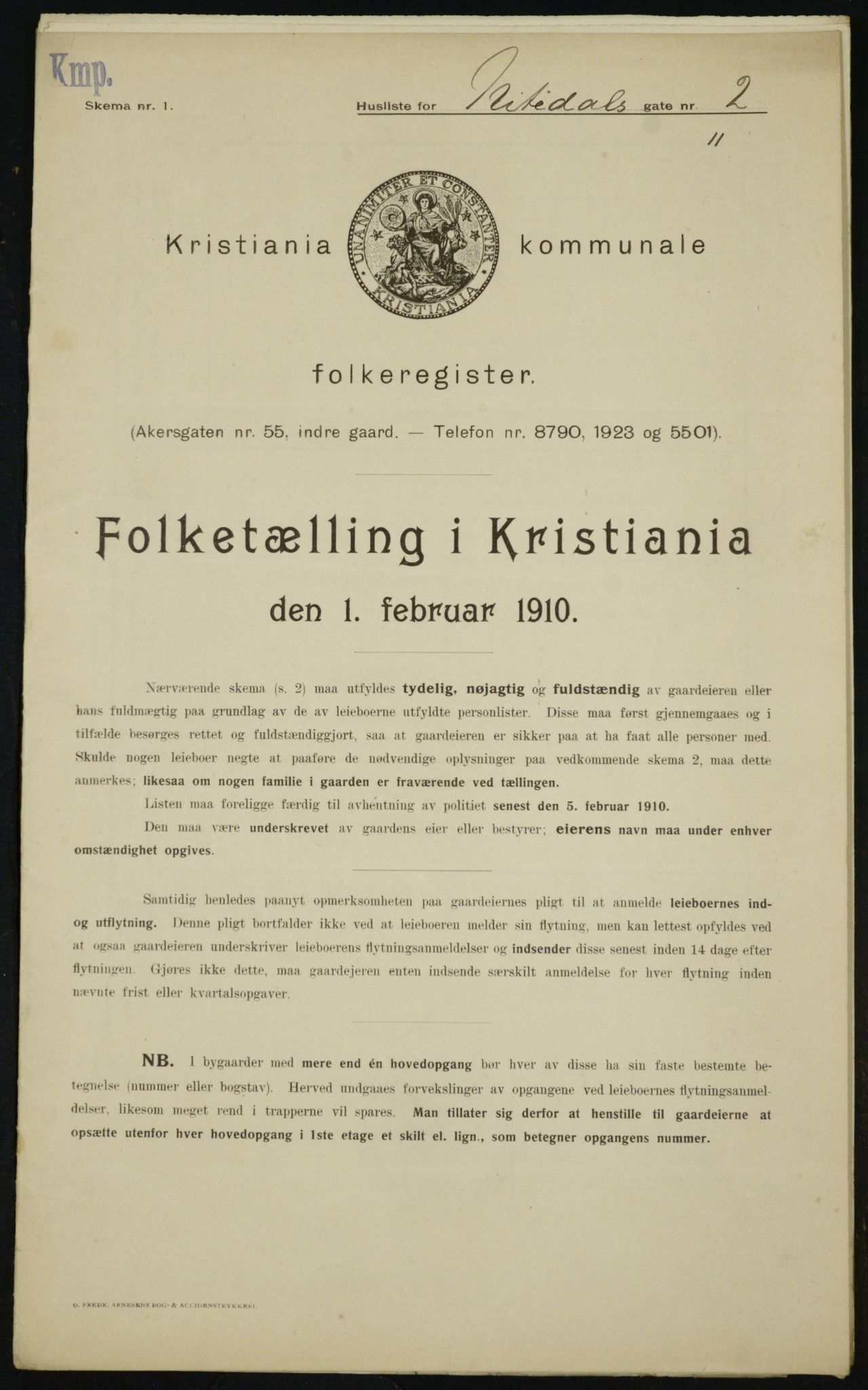 OBA, Municipal Census 1910 for Kristiania, 1910, p. 68759