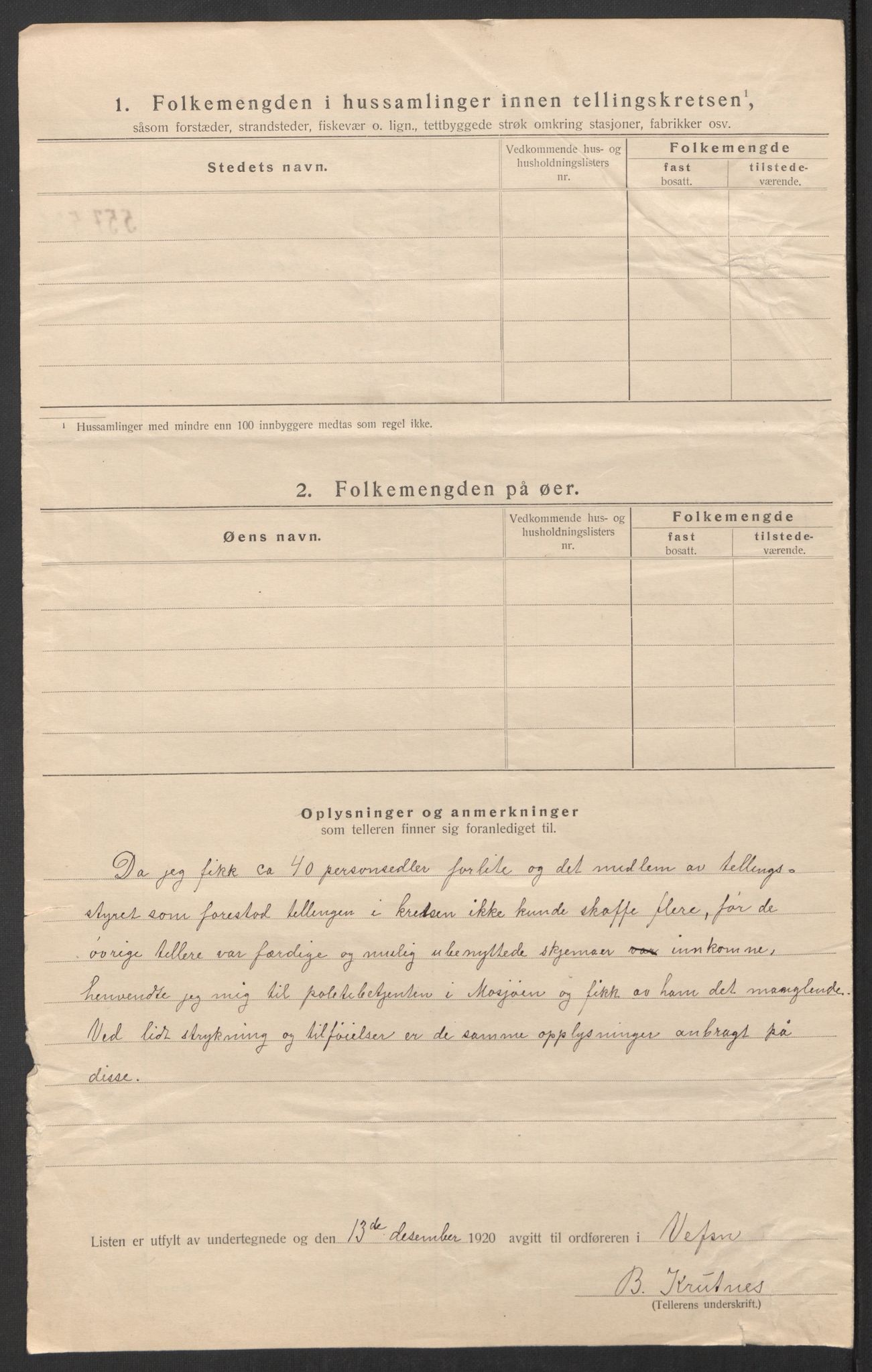 SAT, 1920 census for Vefsn, 1920, p. 35