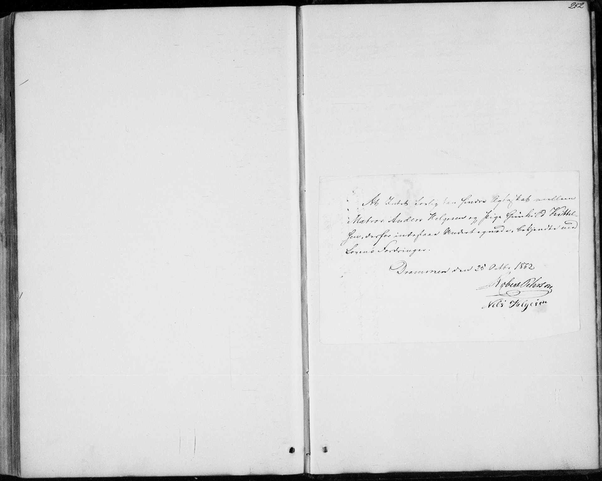 Bragernes kirkebøker, SAKO/A-6/F/Fc/L0002: Parish register (official) no. III 2, 1854-1865, p. 252