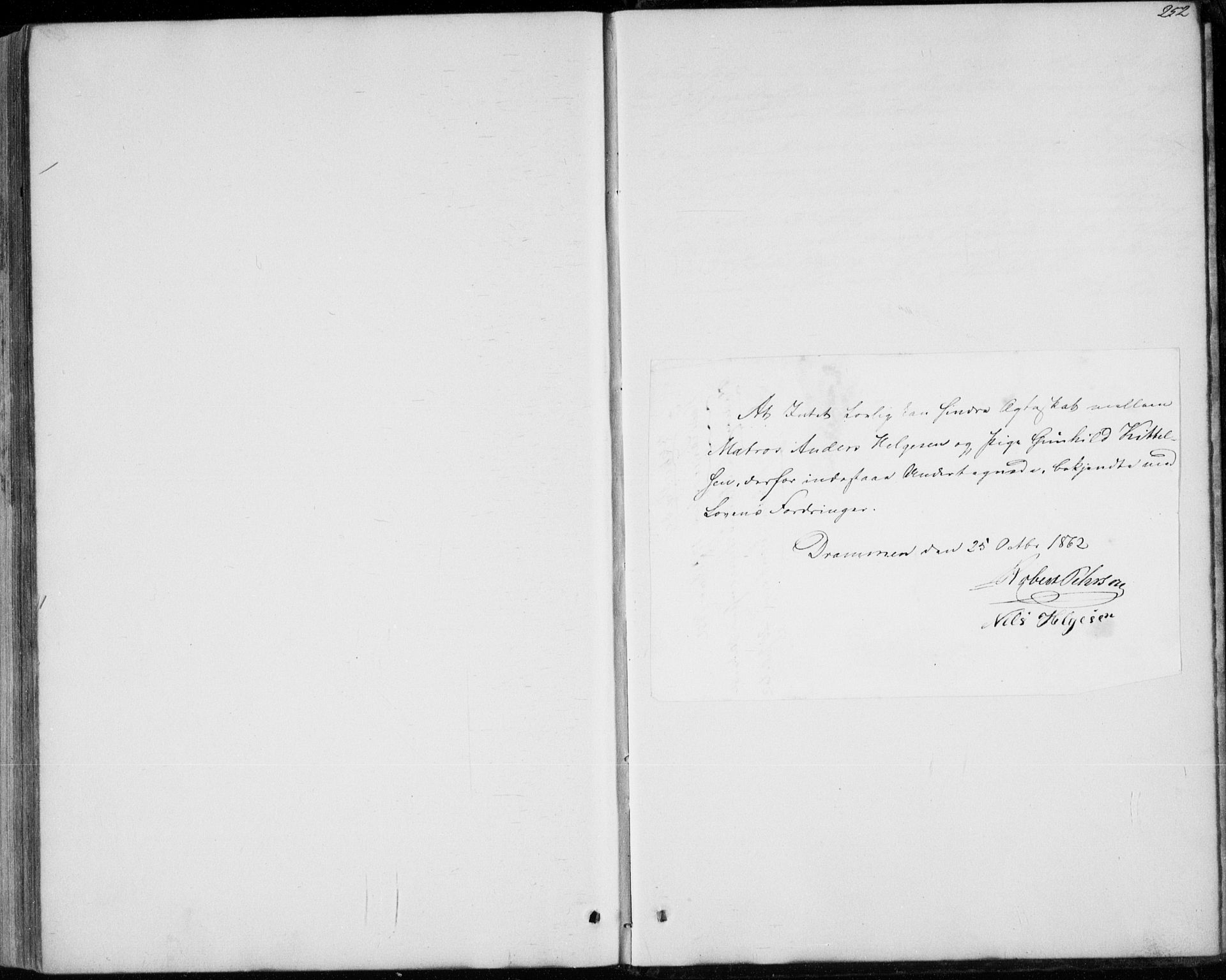 Bragernes kirkebøker, AV/SAKO-A-6/F/Fc/L0002: Parish register (official) no. III 2, 1854-1865, p. 252