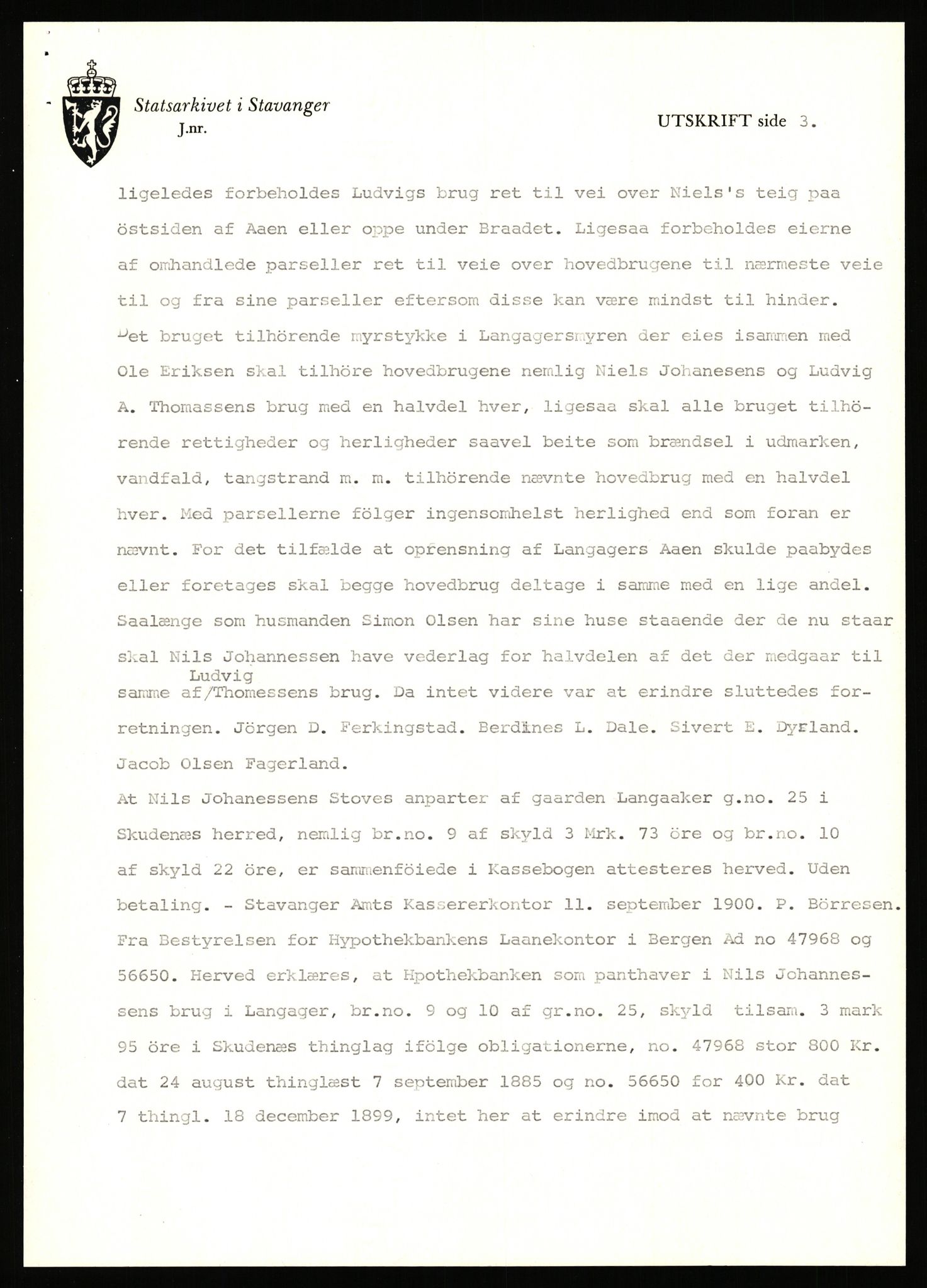 Statsarkivet i Stavanger, AV/SAST-A-101971/03/Y/Yj/L0052: Avskrifter sortert etter gårdsnavn: Landråk  - Leidland, 1750-1930, p. 244