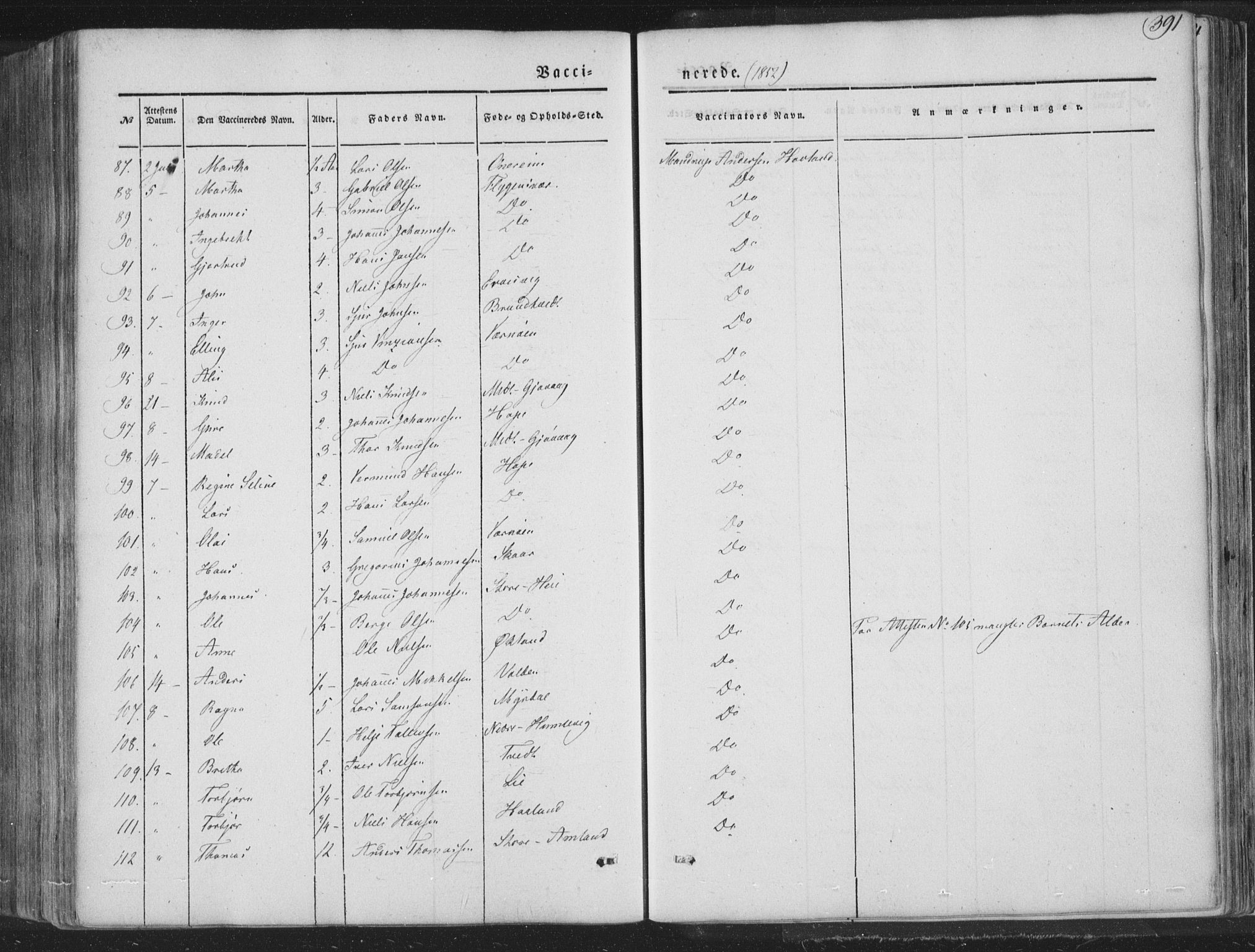 Tysnes sokneprestembete, AV/SAB-A-78601/H/Haa: Parish register (official) no. A 10, 1848-1859, p. 391