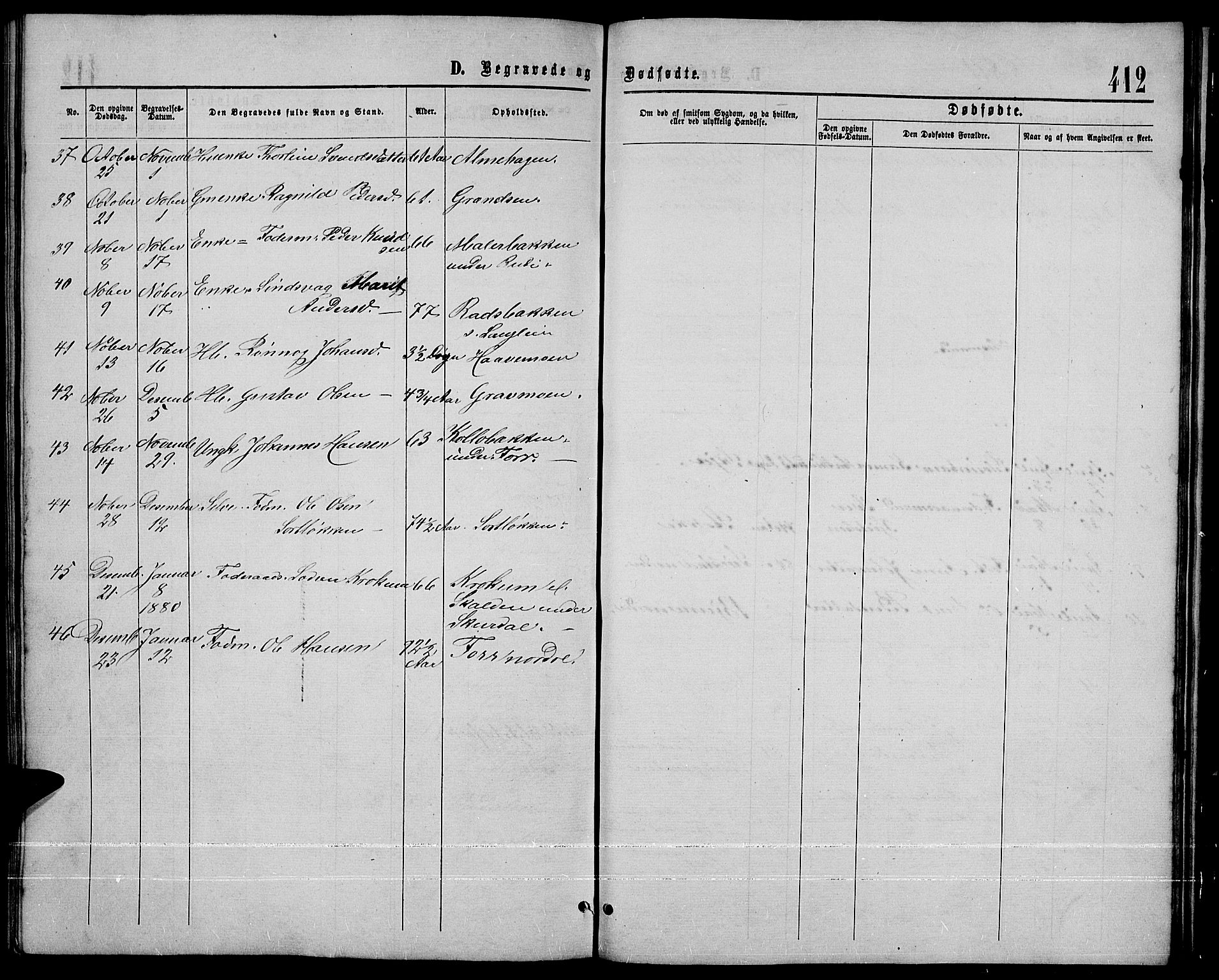 Sør-Fron prestekontor, SAH/PREST-010/H/Ha/Hab/L0002: Parish register (copy) no. 2, 1864-1883, p. 412