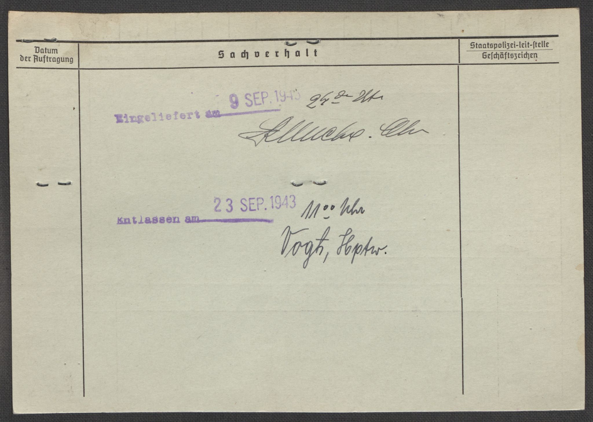 Befehlshaber der Sicherheitspolizei und des SD, AV/RA-RAFA-5969/E/Ea/Eaa/L0010: Register over norske fanger i Møllergata 19: Sø-Å, 1940-1945, p. 1451