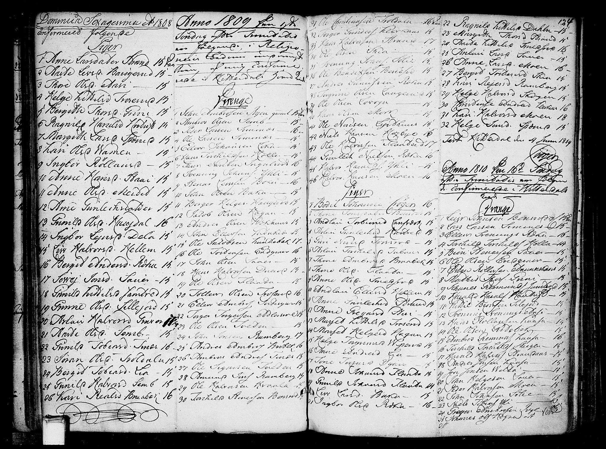 Heddal kirkebøker, SAKO/A-268/F/Fa/L0004: Parish register (official) no. I 4, 1784-1814, p. 124
