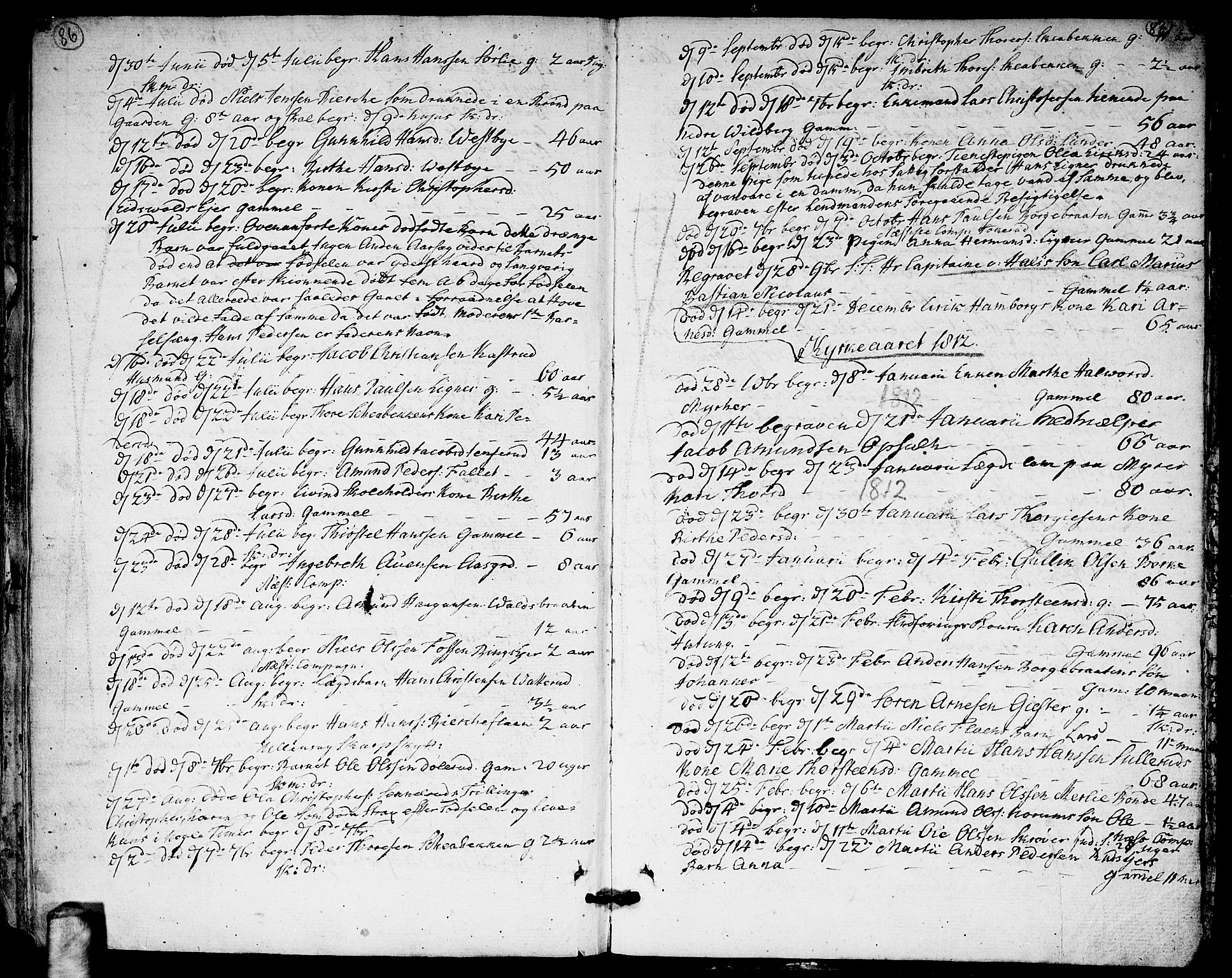 Sørum prestekontor Kirkebøker, SAO/A-10303/F/Fa/L0002: Parish register (official) no. I 2, 1759-1814, p. 86-87