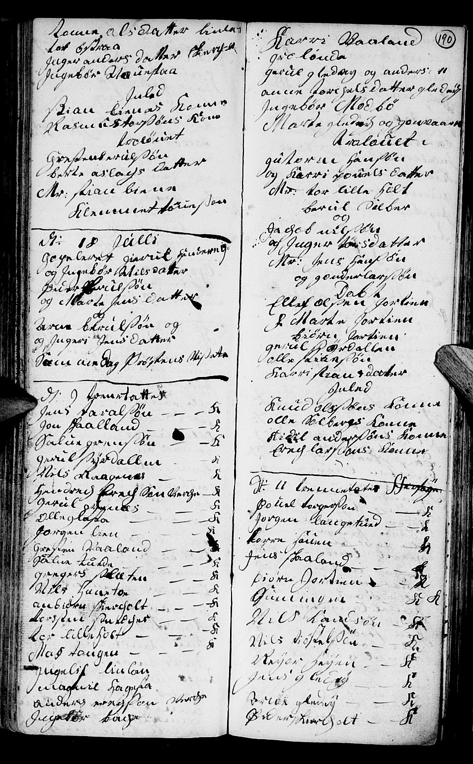 Holt sokneprestkontor, SAK/1111-0021/F/Fb/L0004: Parish register (copy) no. B 4, 1730-1746, p. 190