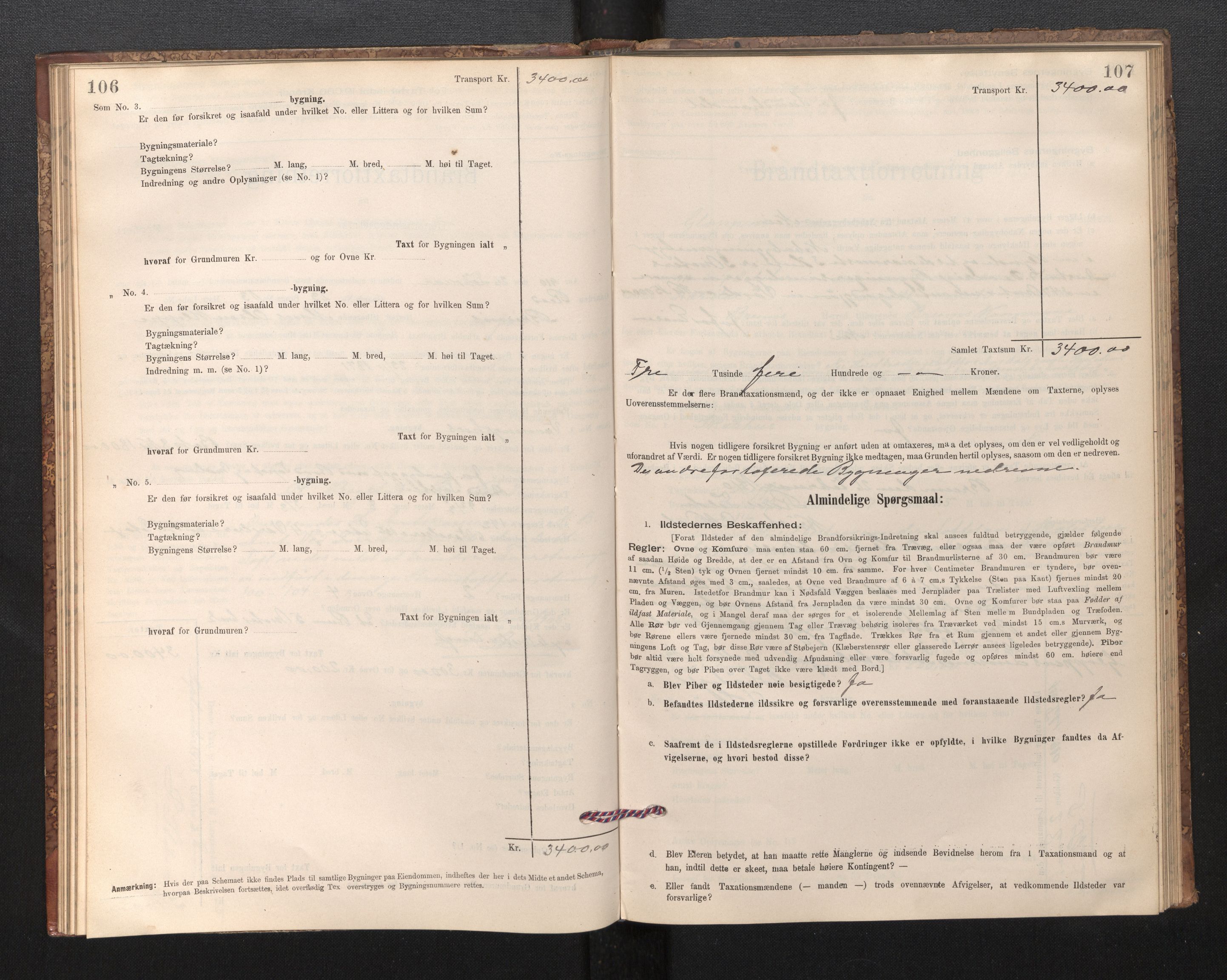 Lensmannen i Gloppen og Breim, SAB/A-27801/0012/L0003: Branntakstprotokoll, skjematakst, 1894-1931, p. 106-107