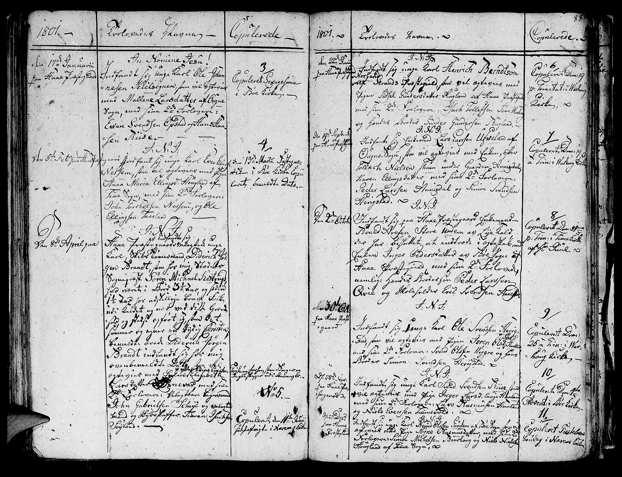 Hå sokneprestkontor, SAST/A-101801/001/30BA/L0001: Parish register (official) no. A 1, 1787-1812, p. 88