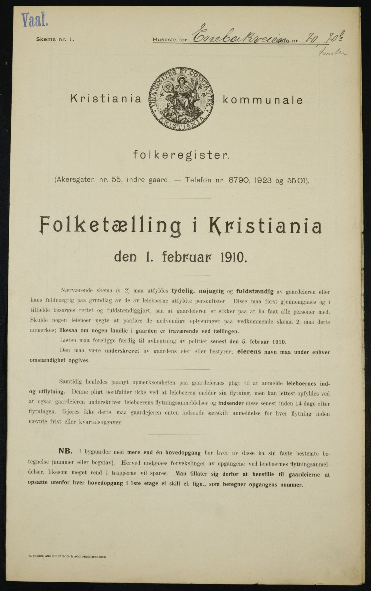 OBA, Municipal Census 1910 for Kristiania, 1910, p. 19682