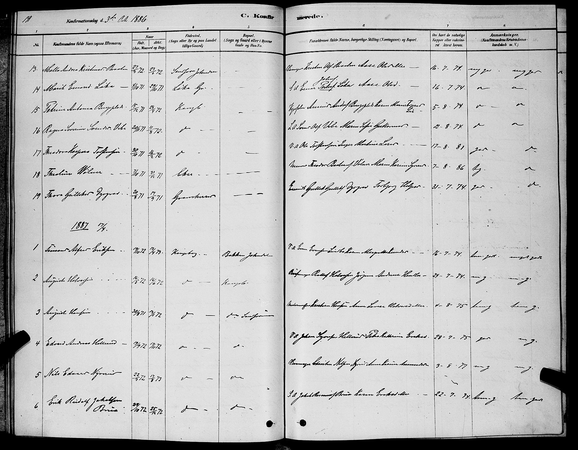 Kongsberg kirkebøker, SAKO/A-22/G/Ga/L0005: Parish register (copy) no. 5, 1878-1889, p. 141