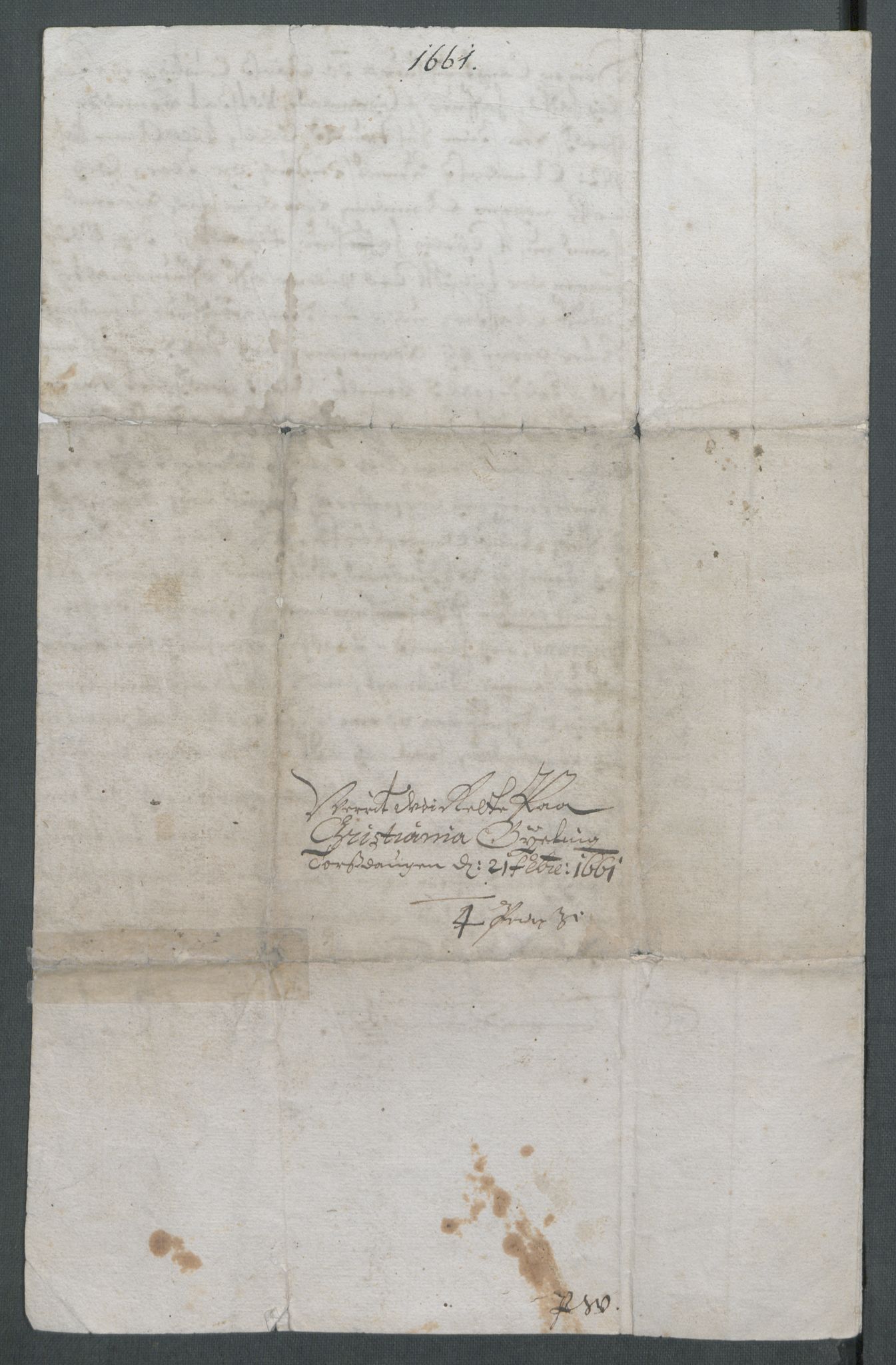 Riksarkivets diplomsamling, AV/RA-EA-5965/F02/L0169: Dokumenter, 1661-1663, p. 10