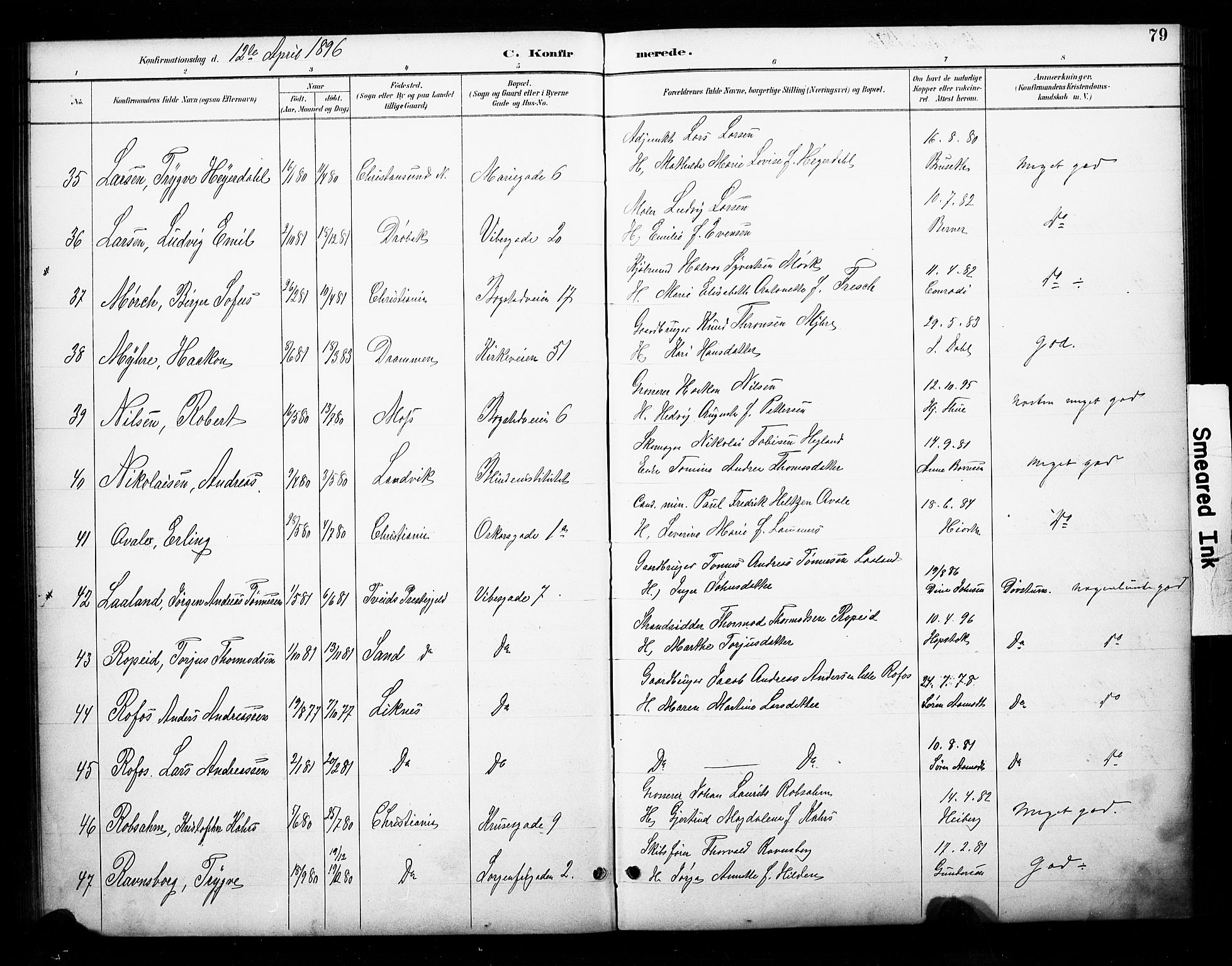 Uranienborg prestekontor Kirkebøker, SAO/A-10877/F/Fa/L0003: Parish register (official) no. 3, 1890-1904, p. 79