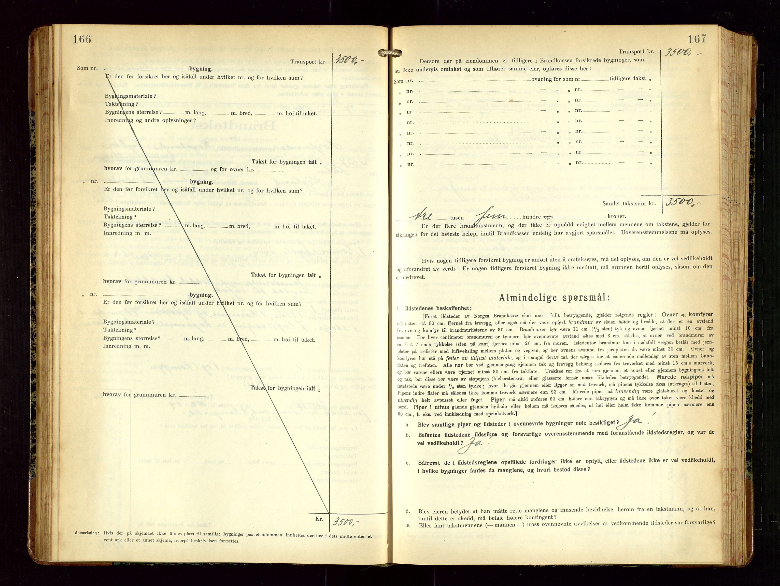 Høyland/Sandnes lensmannskontor, AV/SAST-A-100166/Gob/L0004: "Brandtakstprotokol", 1924-1933, p. 166-167