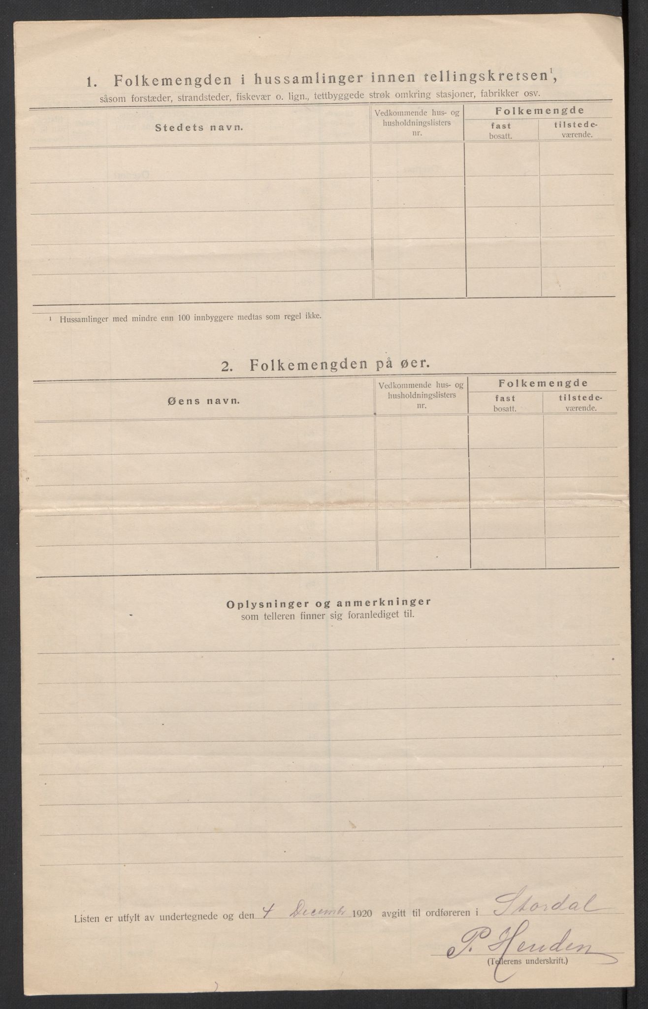 SAT, 1920 census for Stordal, 1920, p. 21