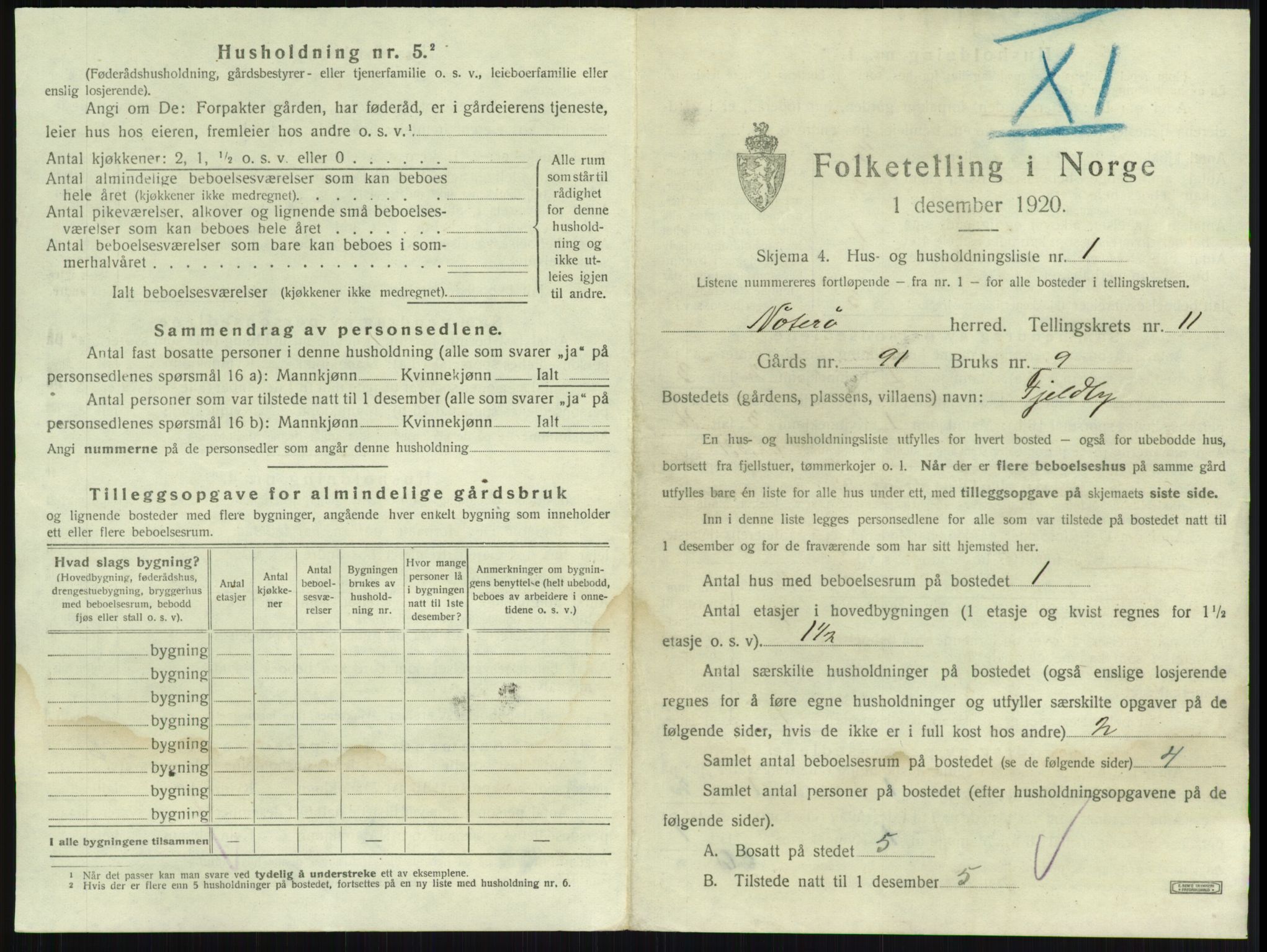 SAKO, 1920 census for Nøtterøy, 1920, p. 2210