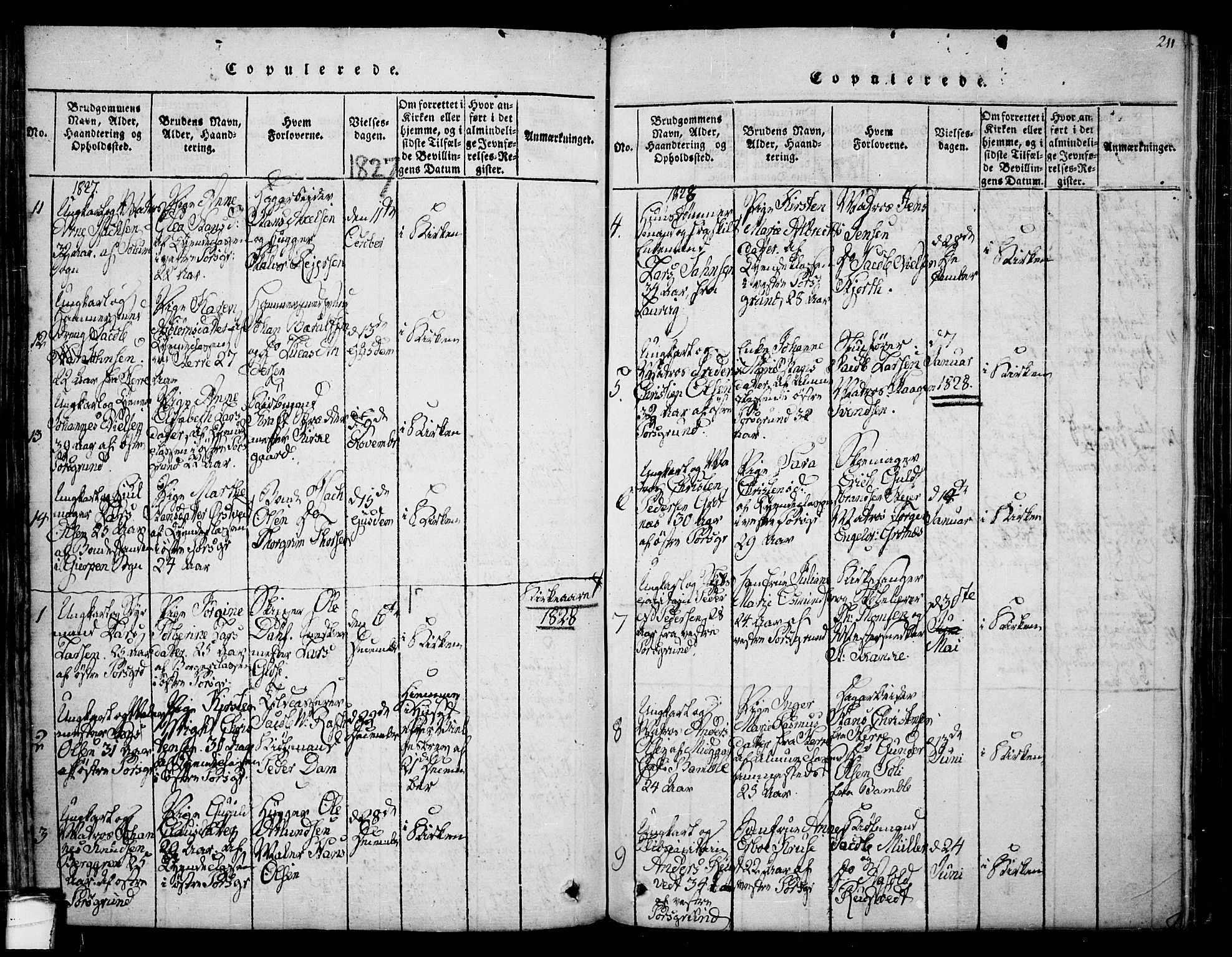 Porsgrunn kirkebøker , SAKO/A-104/F/Fa/L0004: Parish register (official) no. 4, 1814-1828, p. 212