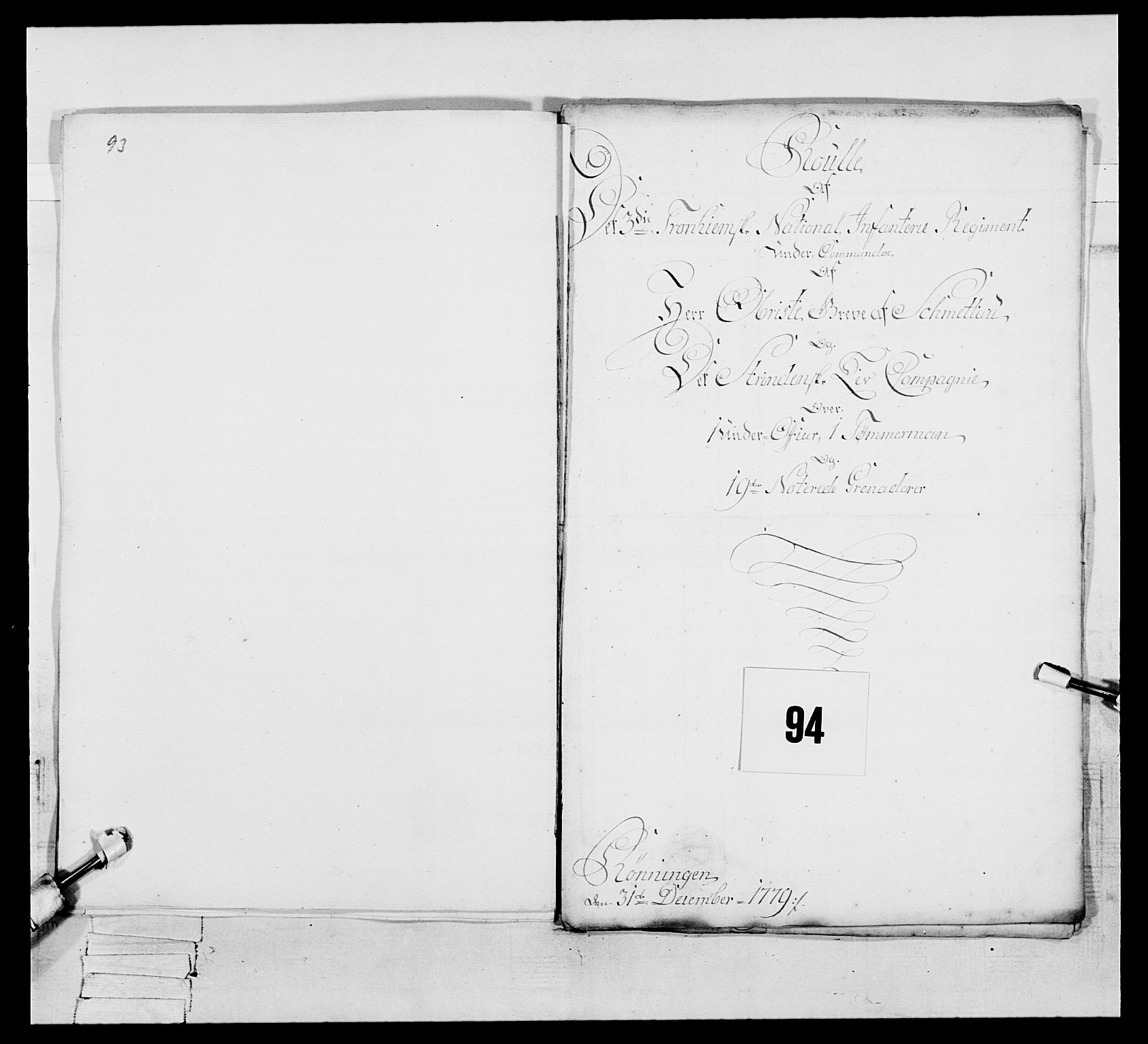 Generalitets- og kommissariatskollegiet, Det kongelige norske kommissariatskollegium, AV/RA-EA-5420/E/Eh/L0086: 3. Trondheimske nasjonale infanteriregiment, 1776-1779, p. 366